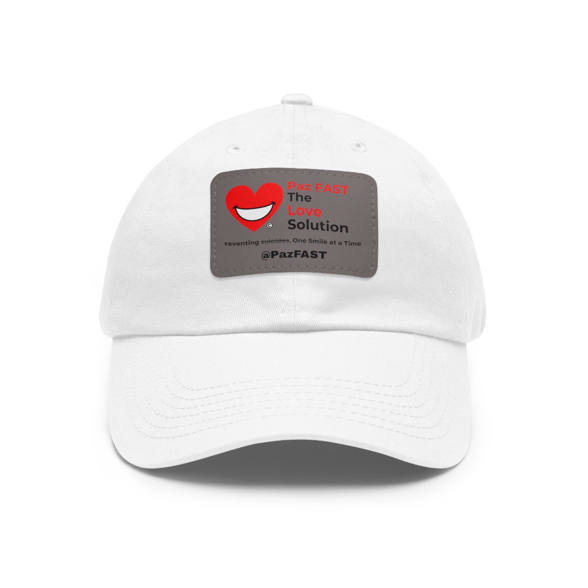 Dad Hat with Leather Patch (Rectangle) | Extend Total *Kindness with "Paz FAST, The Love Solution" - The Love Solution