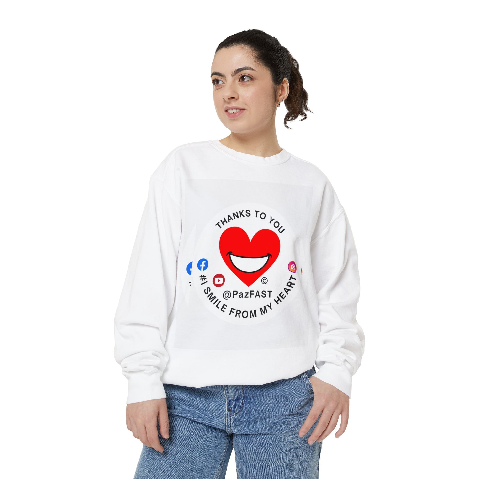 Unisex Garment-Dyed Sweatshirt | Extend Total *Kindness with "Paz FAST, The Love Solution" - The Love Solution