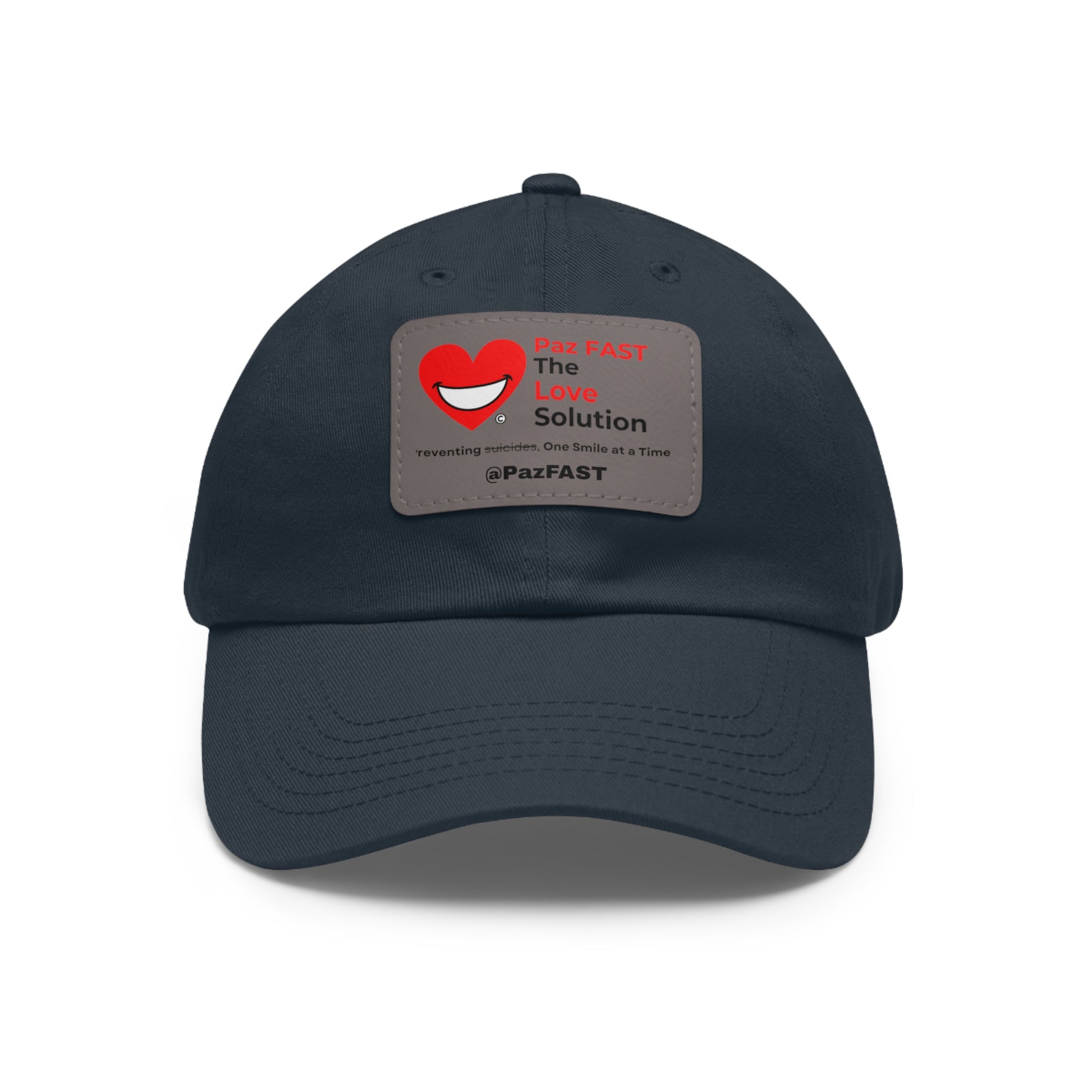 Dad Hat with Leather Patch (Rectangle) | Extend Total *Kindness with "Paz FAST, The Love Solution" - The Love Solution