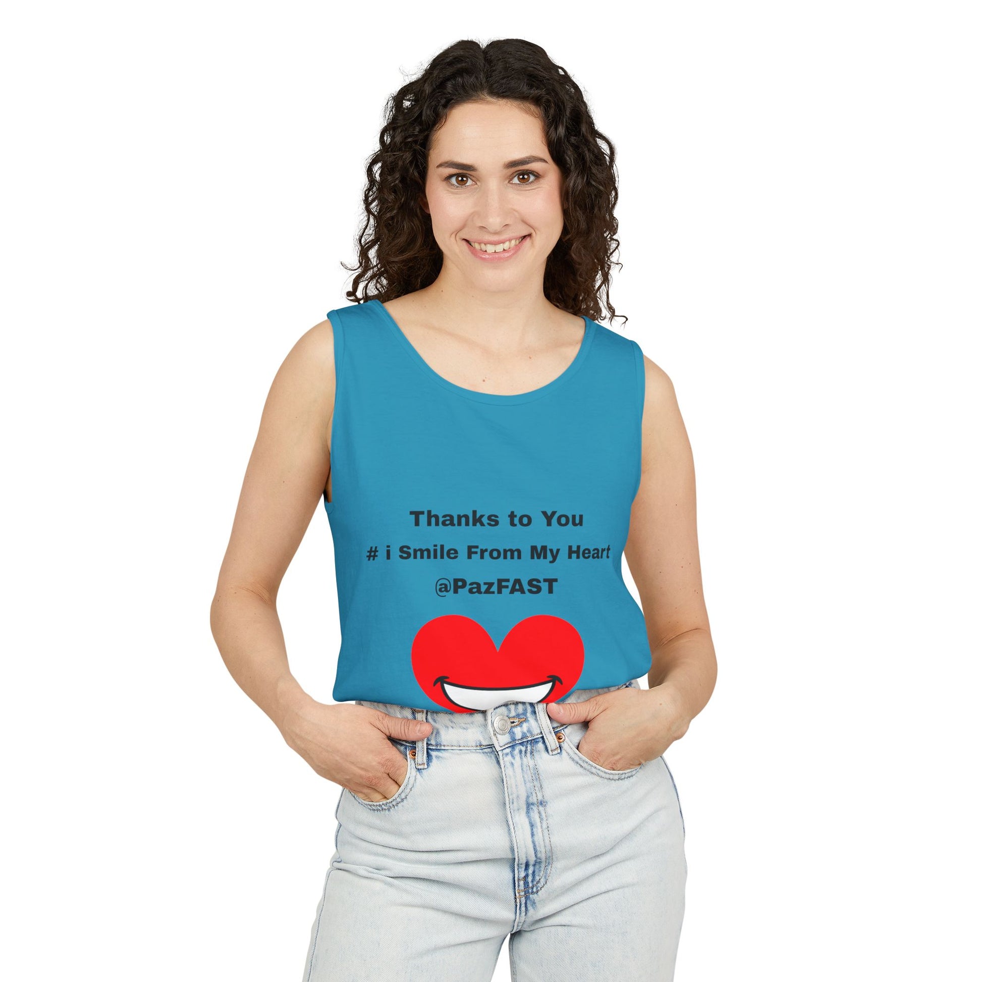 Unisex Garment-Dyed Tank Top | Extend Total *Kindness with "Paz FAST, The Love Solution" - The Love Solution