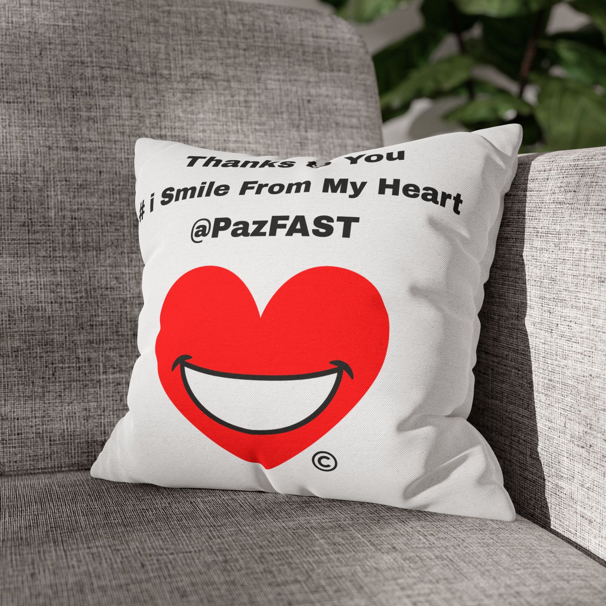 Spun Polyester Square Pillowcase | Extend Total *Kindness with "Paz FAST, The Love Solution" - The Love Solution