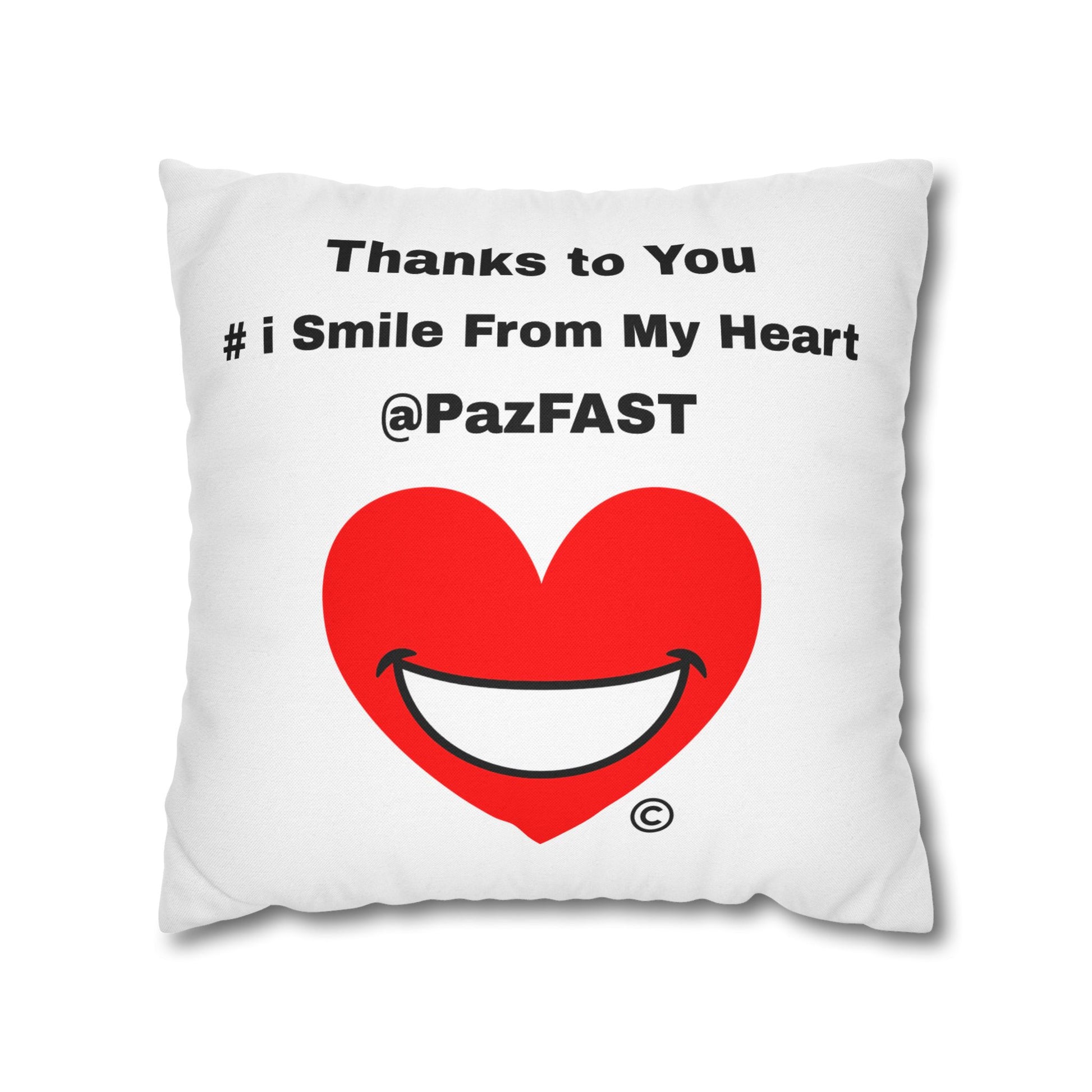 Spun Polyester Square Pillowcase | Extend Total *Kindness with "Paz FAST, The Love Solution" - The Love Solution