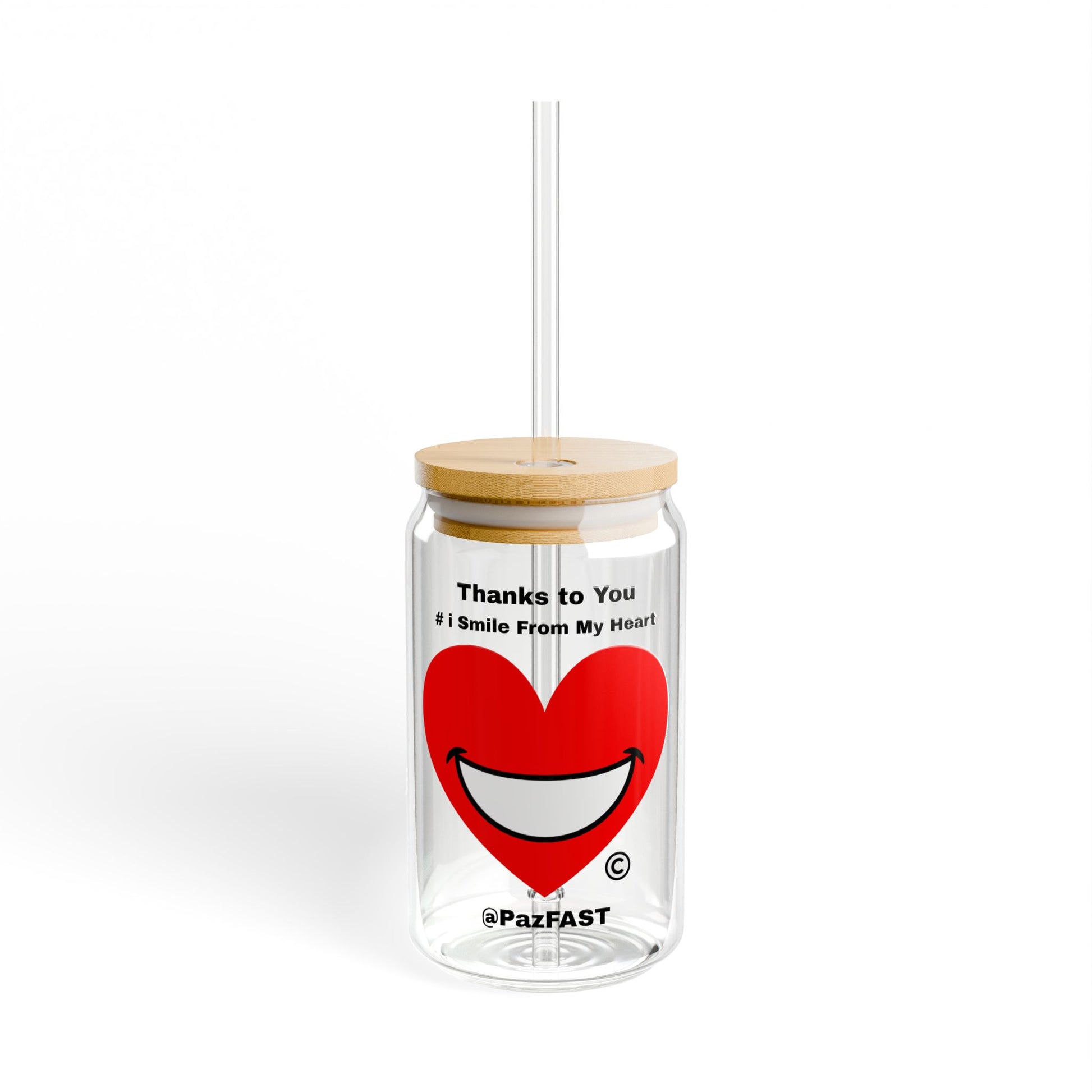 Sipper Glass, 16oz | Extend Total *Kindness with "Paz FAST, The Love Solution" - The Love Solution