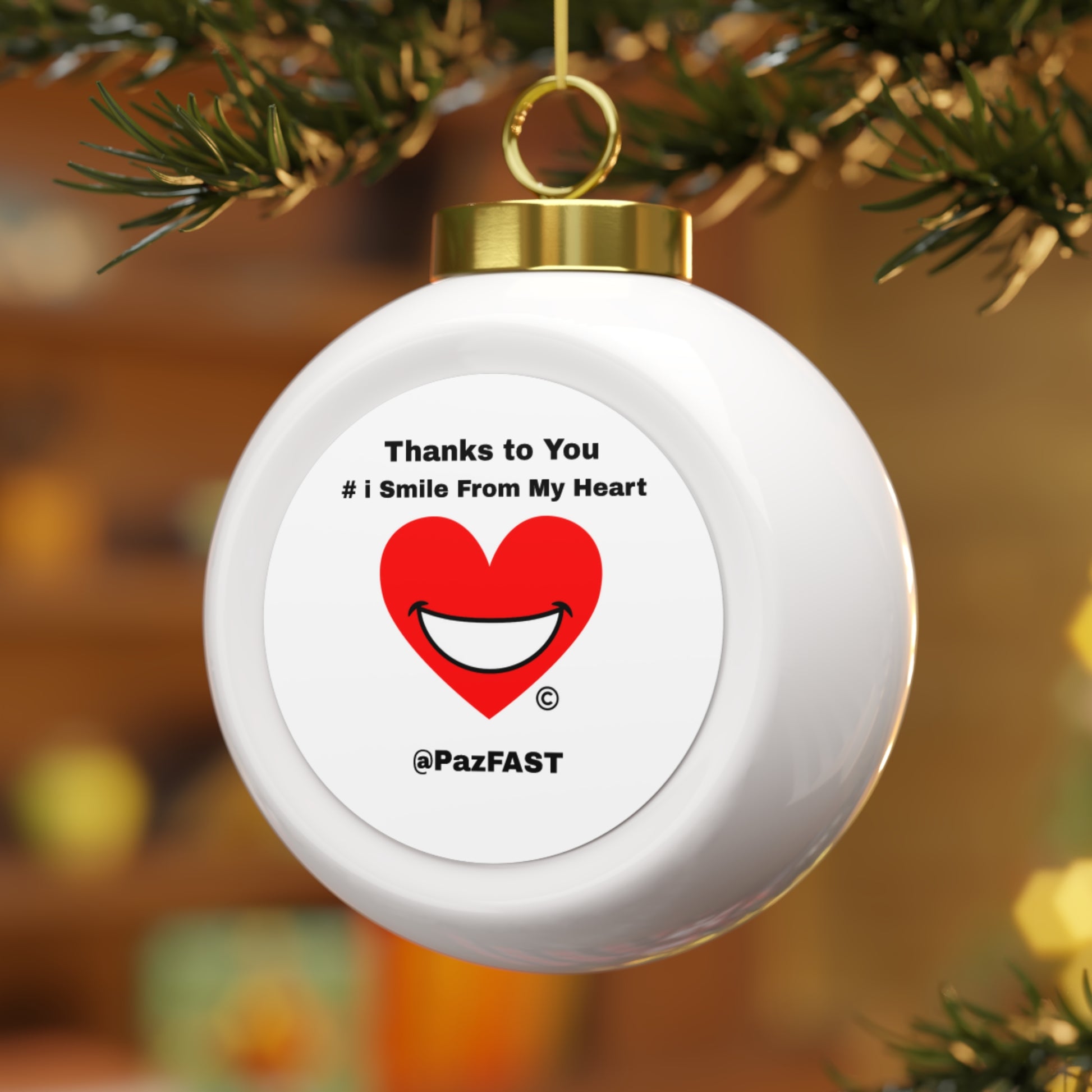 Christmas Ball Ornament | Extend Total *Kindness with "Paz FAST, The Love Solution" - The Love Solution