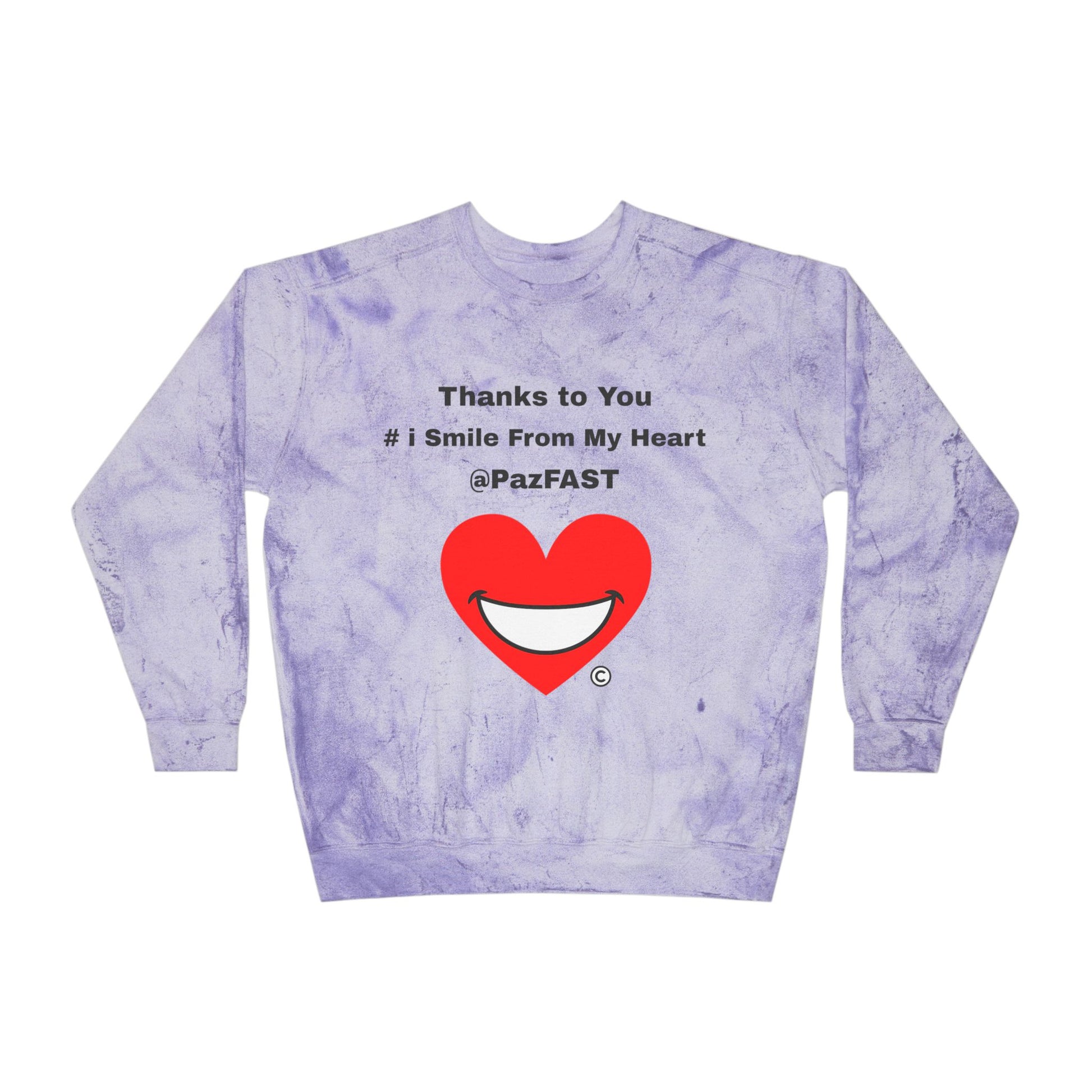 Unisex Color Blast Crewneck Sweatshirt | Extend Total *Kindness with "Paz FAST, The Love Solution" - The Love Solution