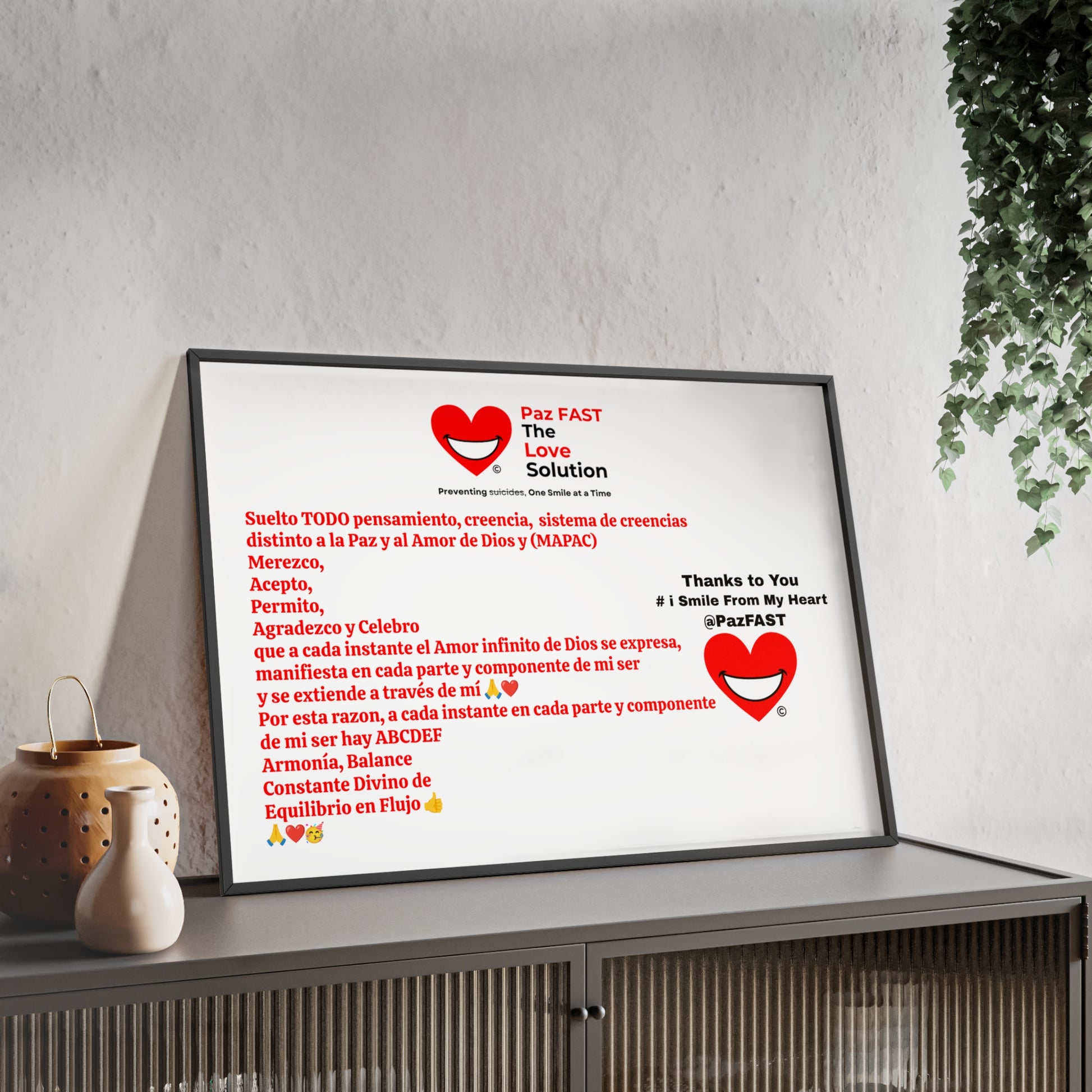 Wooden Frame Posters | Extend Total *Kindness with "Paz FAST, The Love Solution" - The Love Solution