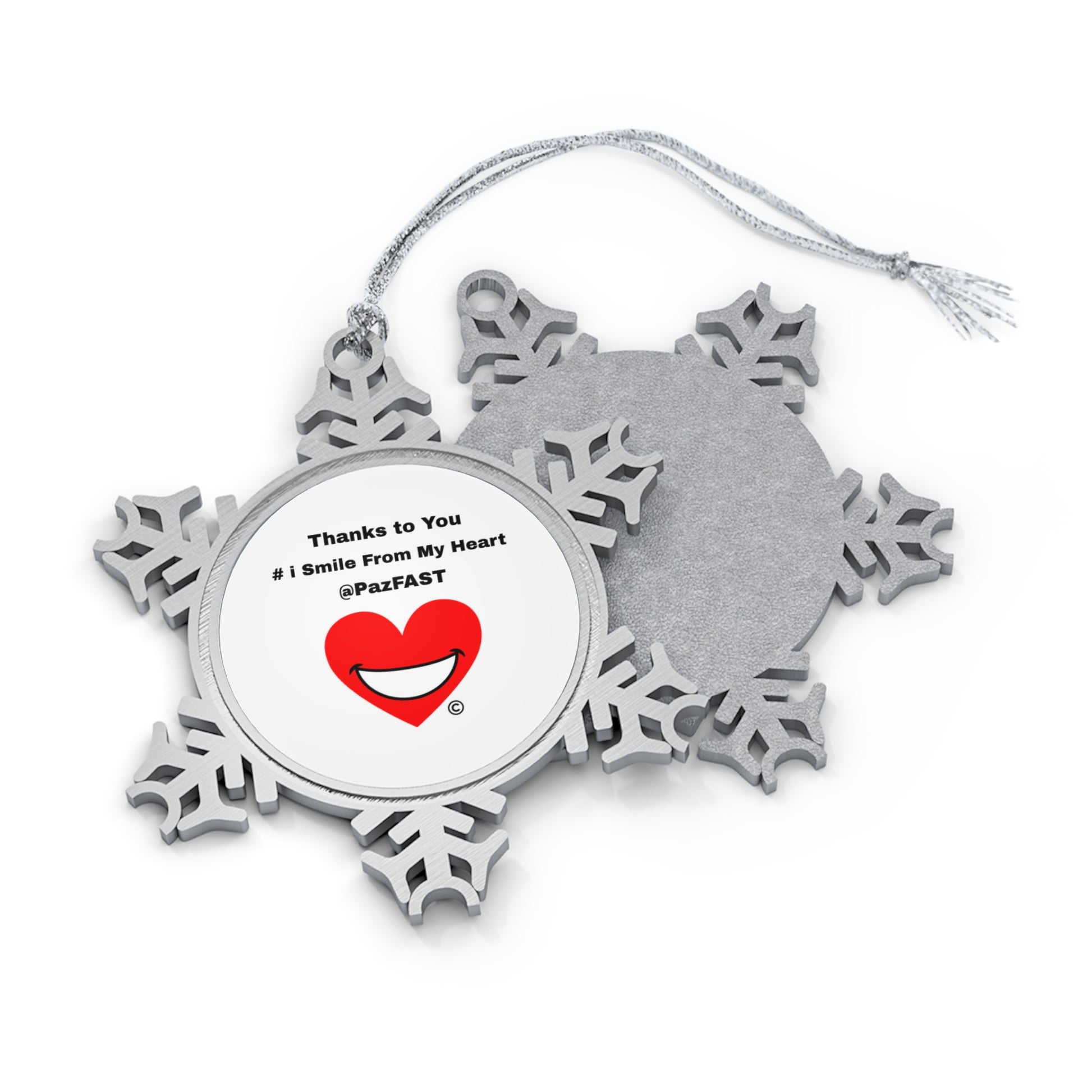 Pewter Snowflake Ornament | Extend Total *Kindness with "Paz FAST, The Love Solution" - The Love Solution