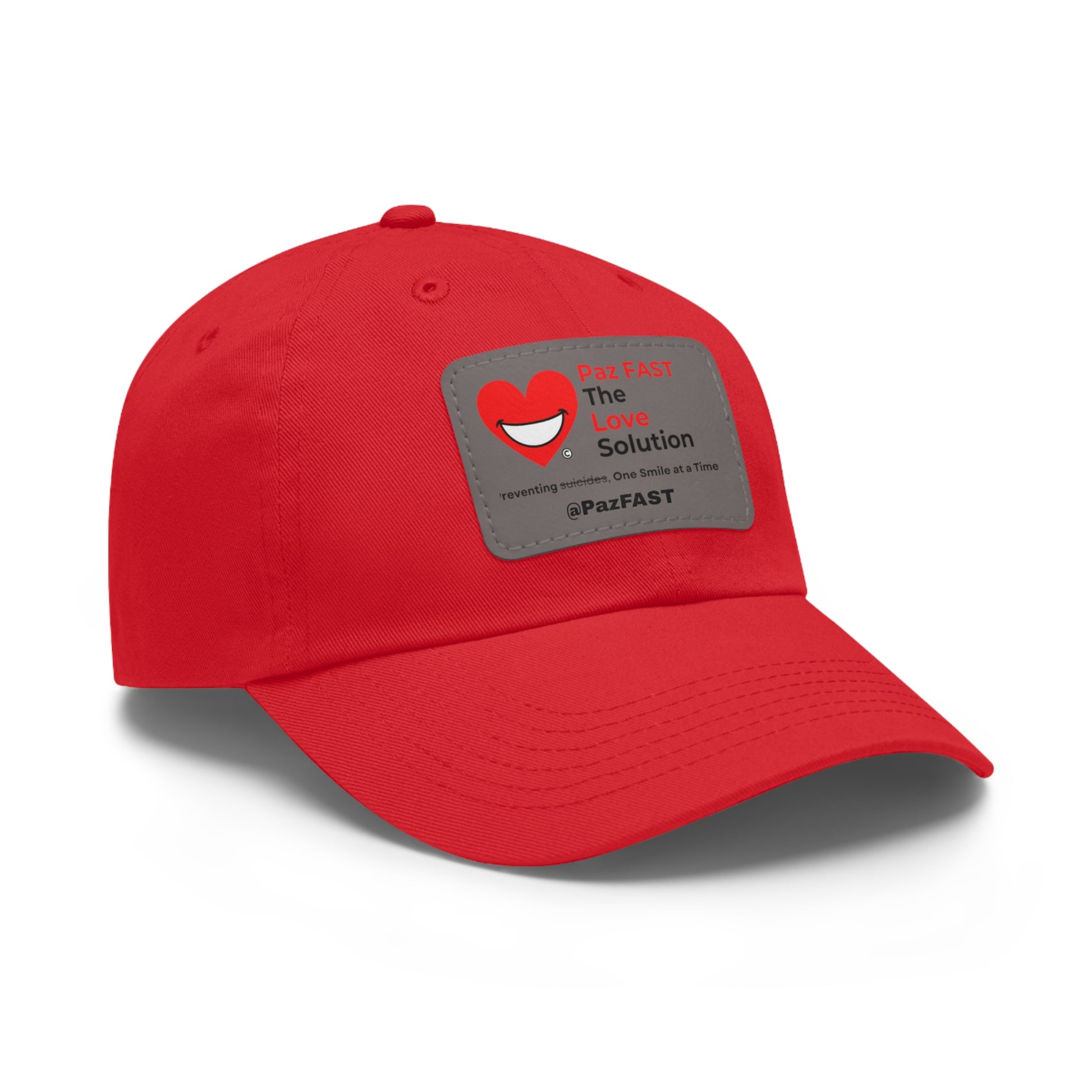 Dad Hat with Leather Patch (Rectangle) | Extend Total *Kindness with "Paz FAST, The Love Solution" - The Love Solution