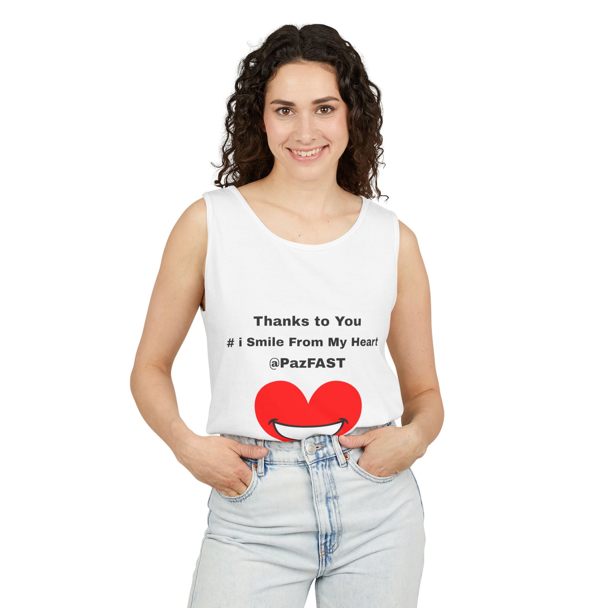 Unisex Garment-Dyed Tank Top | Extend Total *Kindness with "Paz FAST, The Love Solution" - The Love Solution