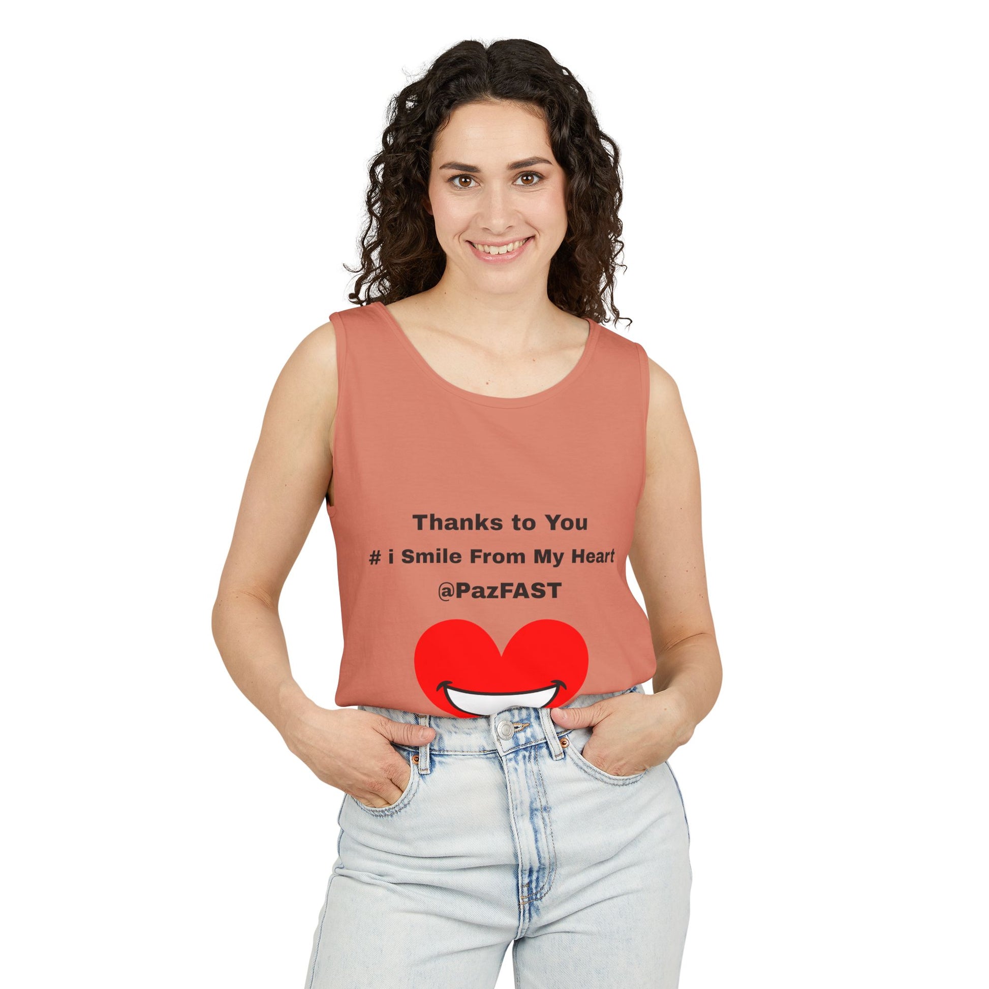 Unisex Garment-Dyed Tank Top | Extend Total *Kindness with "Paz FAST, The Love Solution" - The Love Solution