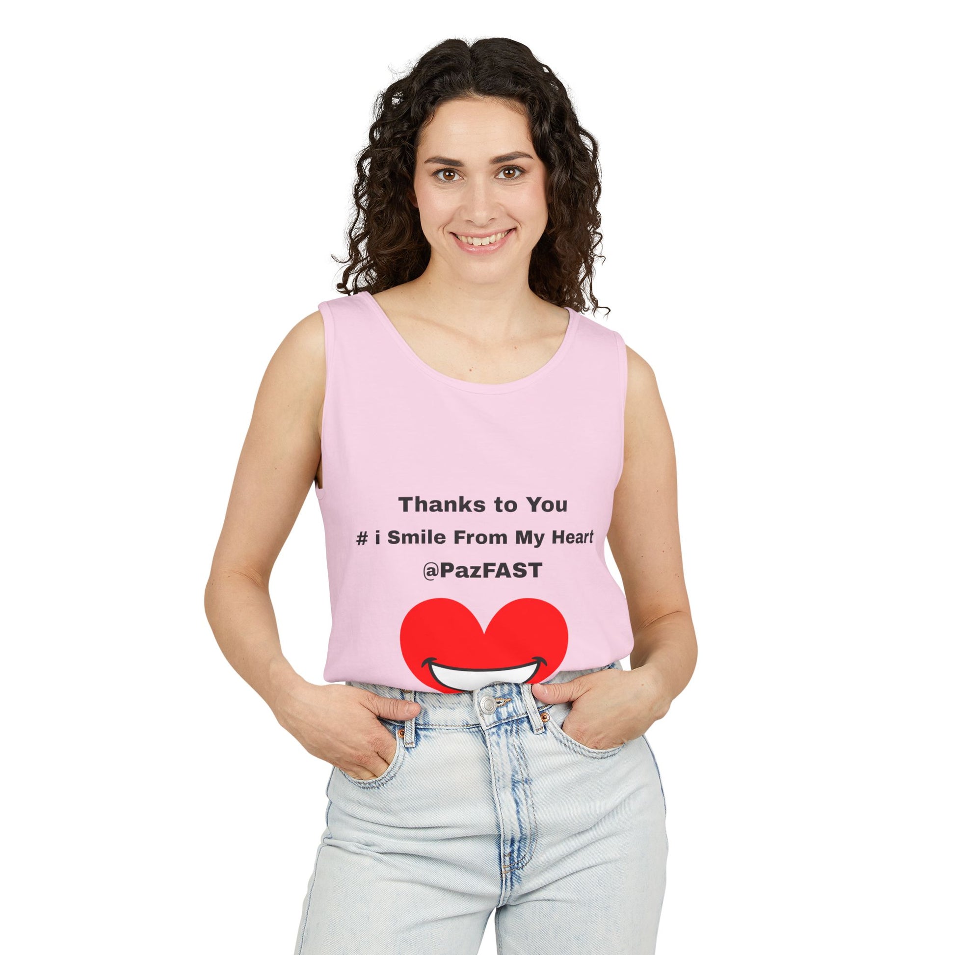 Unisex Garment-Dyed Tank Top | Extend Total *Kindness with "Paz FAST, The Love Solution" - The Love Solution