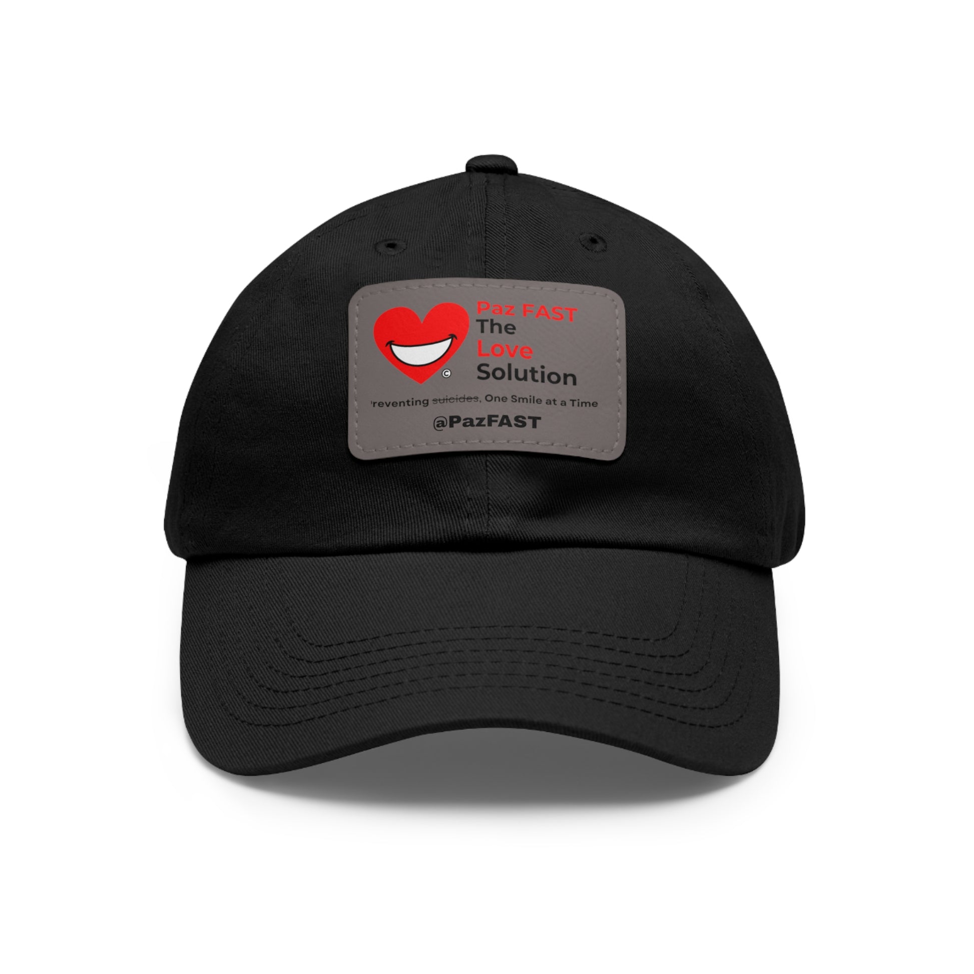 Dad Hat with Leather Patch (Rectangle) | Extend Total *Kindness with "Paz FAST, The Love Solution" - The Love Solution