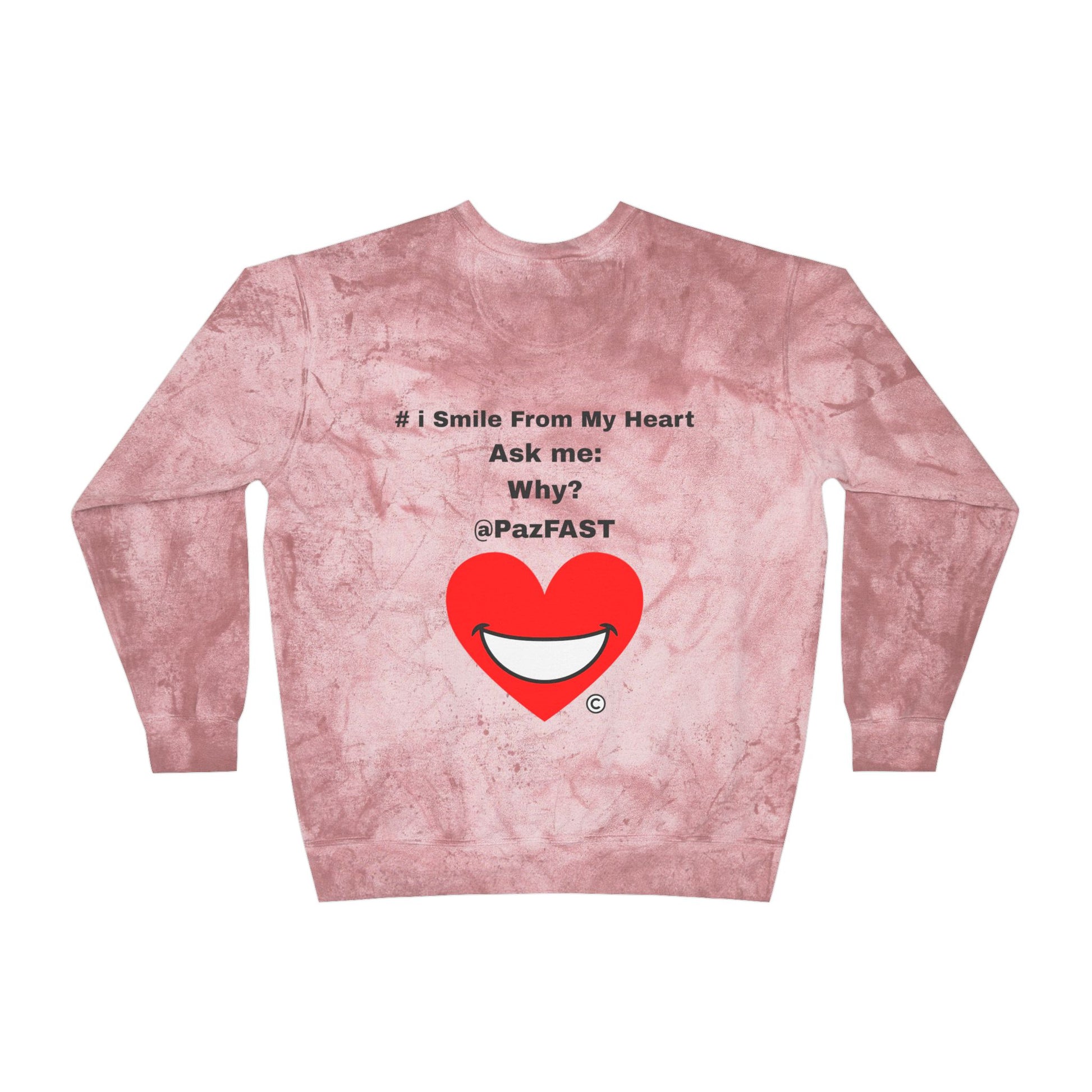 Unisex Color Blast Crewneck Sweatshirt | Extend Total *Kindness with "Paz FAST, The Love Solution" - The Love Solution