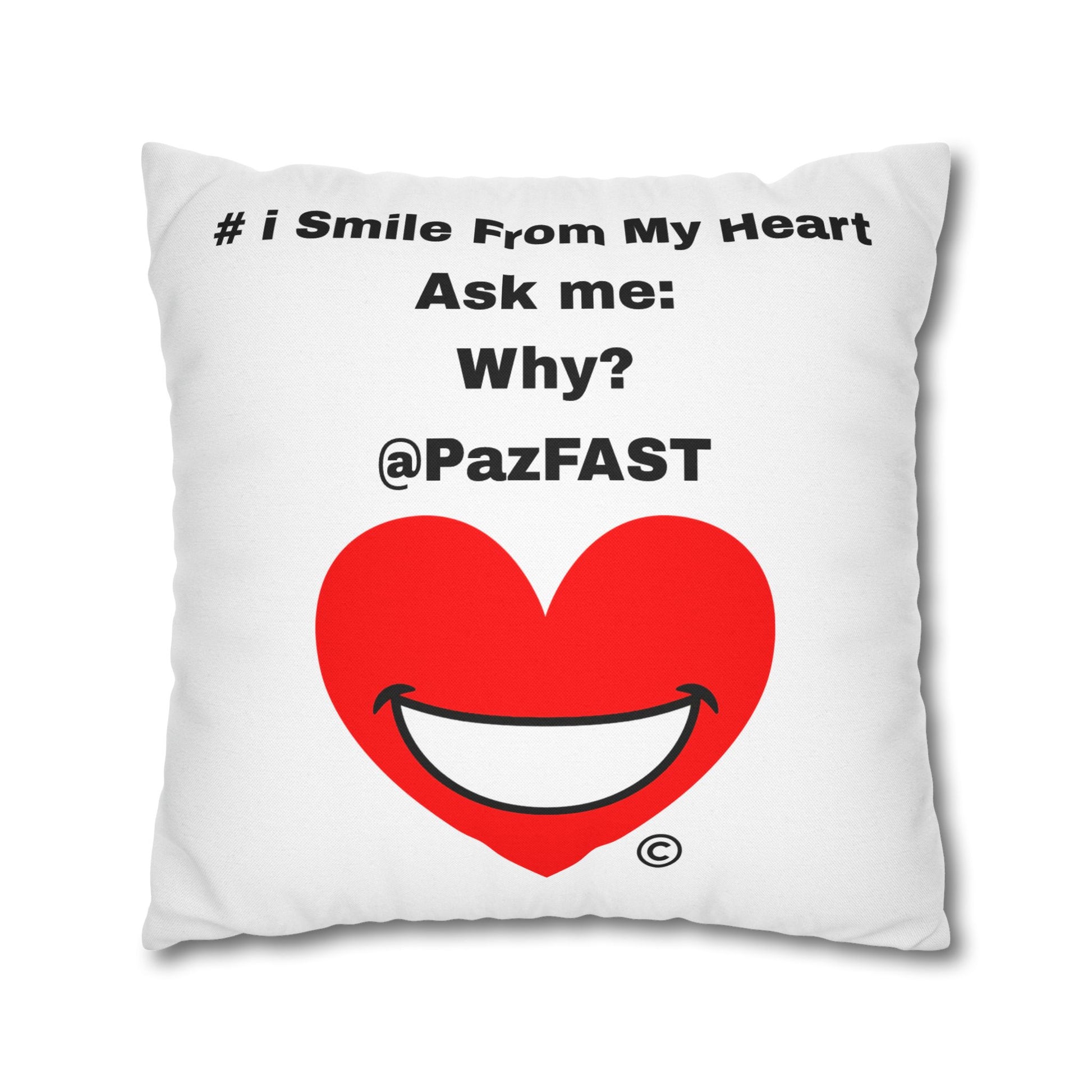 Spun Polyester Square Pillowcase | Extend Total *Kindness with "Paz FAST, The Love Solution" - The Love Solution