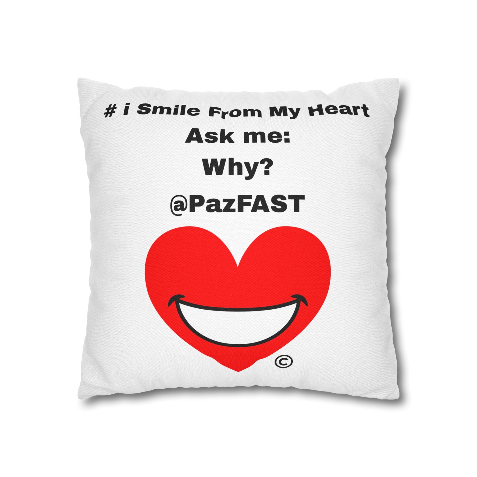 Spun Polyester Square Pillowcase | Extend Total *Kindness with "Paz FAST, The Love Solution" - The Love Solution