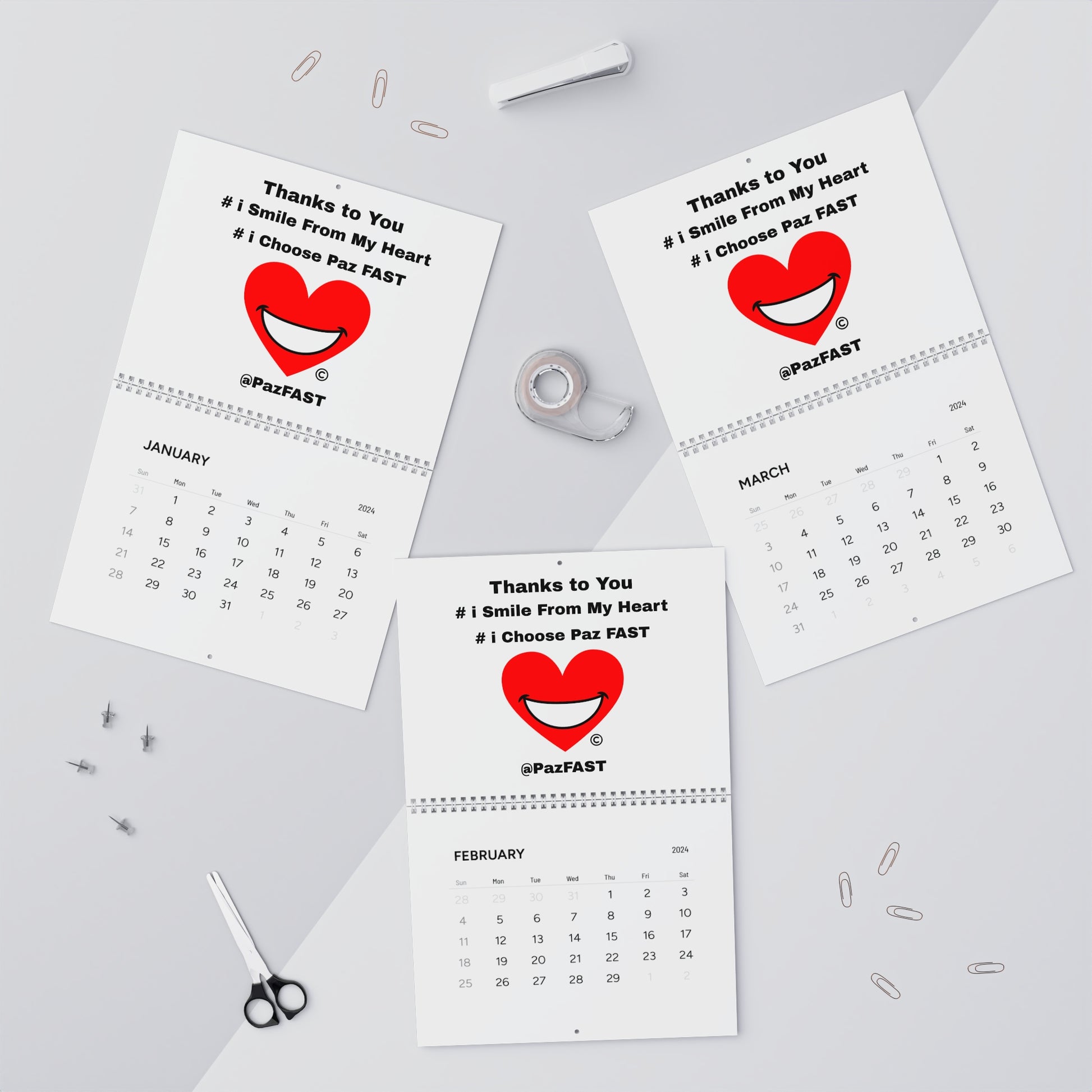 Wall Calendars (2024) | Extend Total *Kindness with "Paz FAST, The Love Solution" - The Love Solution