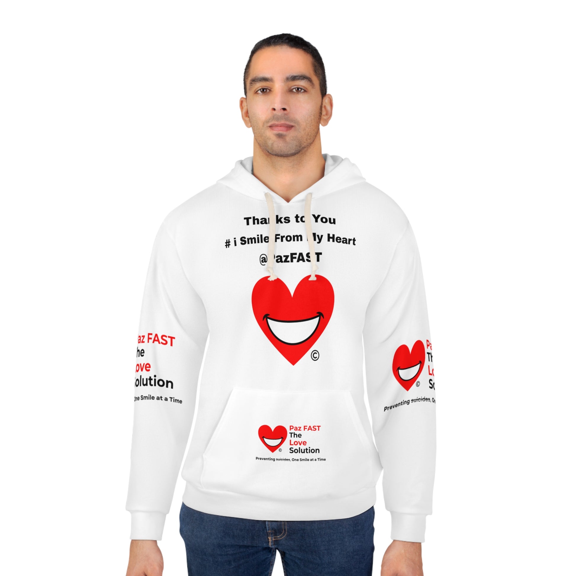 Unisex Pullover Hoodie (AOP) | Extend Total *Kindness with "Paz FAST, The Love Solution" - The Love Solution