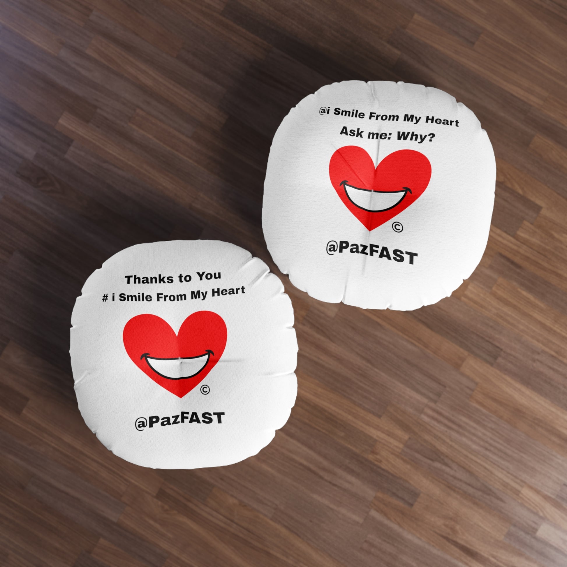 Tufted Floor Pillow, Round | Extend Total *Kindness with "Paz FAST, The Love Solution" - The Love Solution