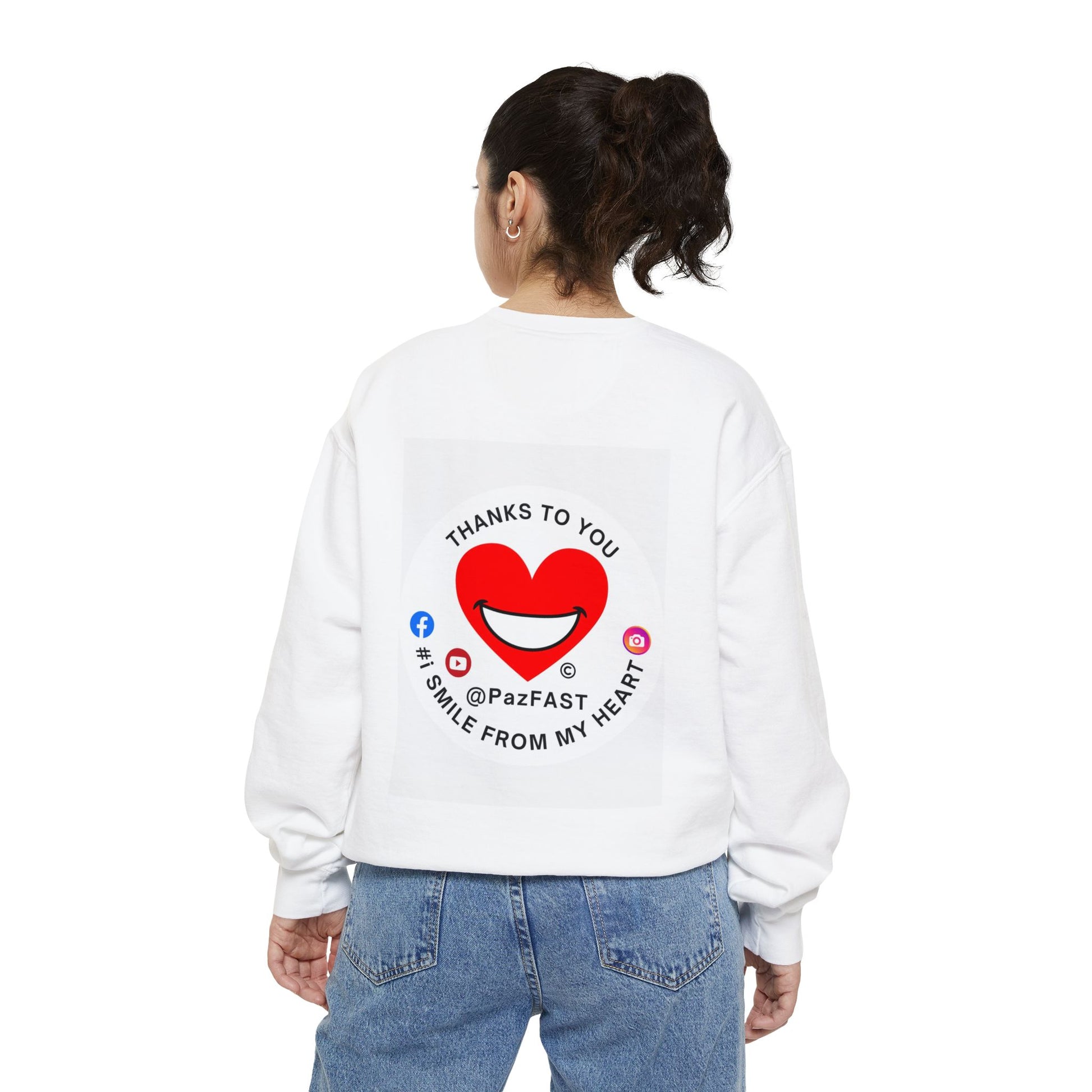 Unisex Garment-Dyed Sweatshirt | Extend Total *Kindness with "Paz FAST, The Love Solution" - The Love Solution