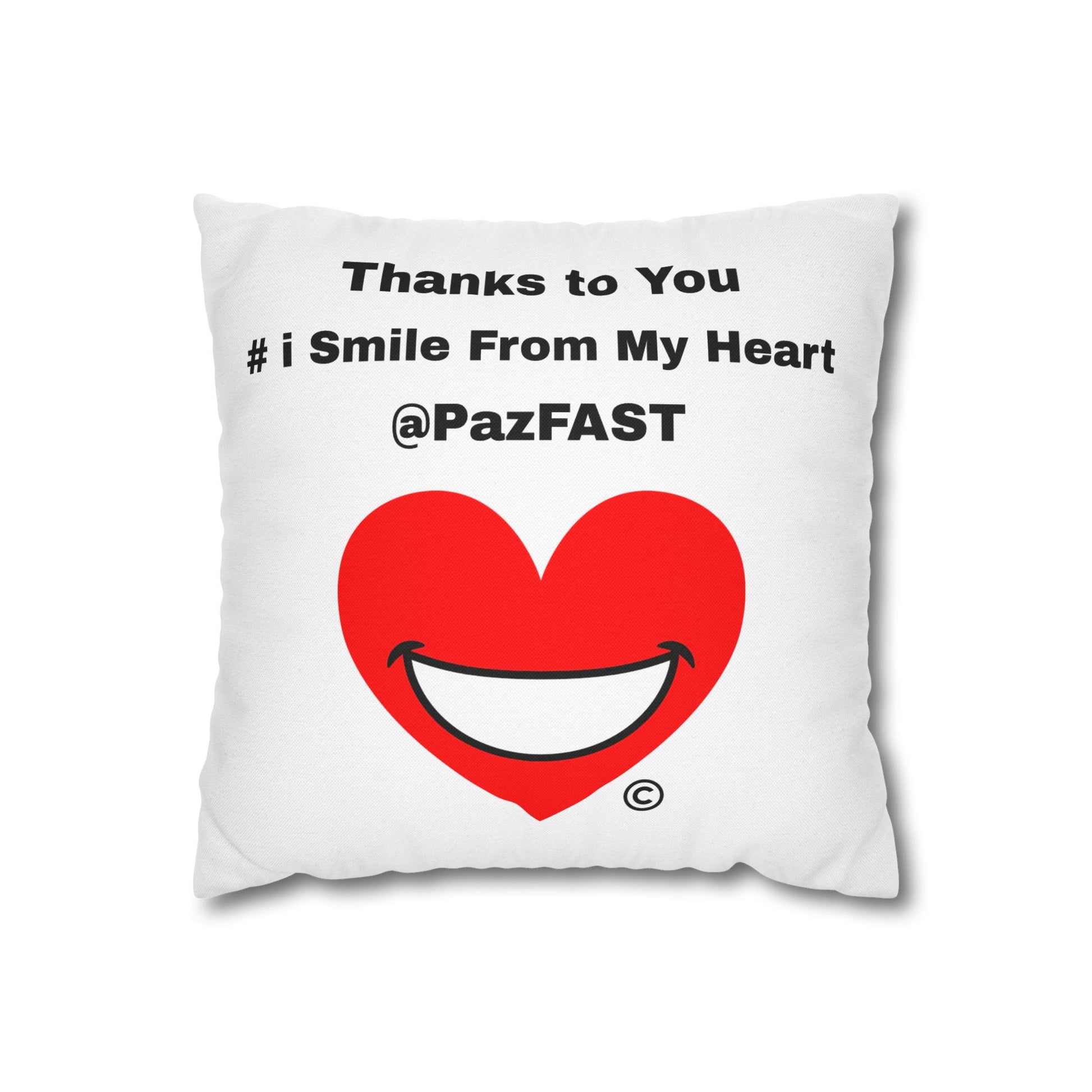 Spun Polyester Square Pillowcase | Extend Total *Kindness with "Paz FAST, The Love Solution" - The Love Solution