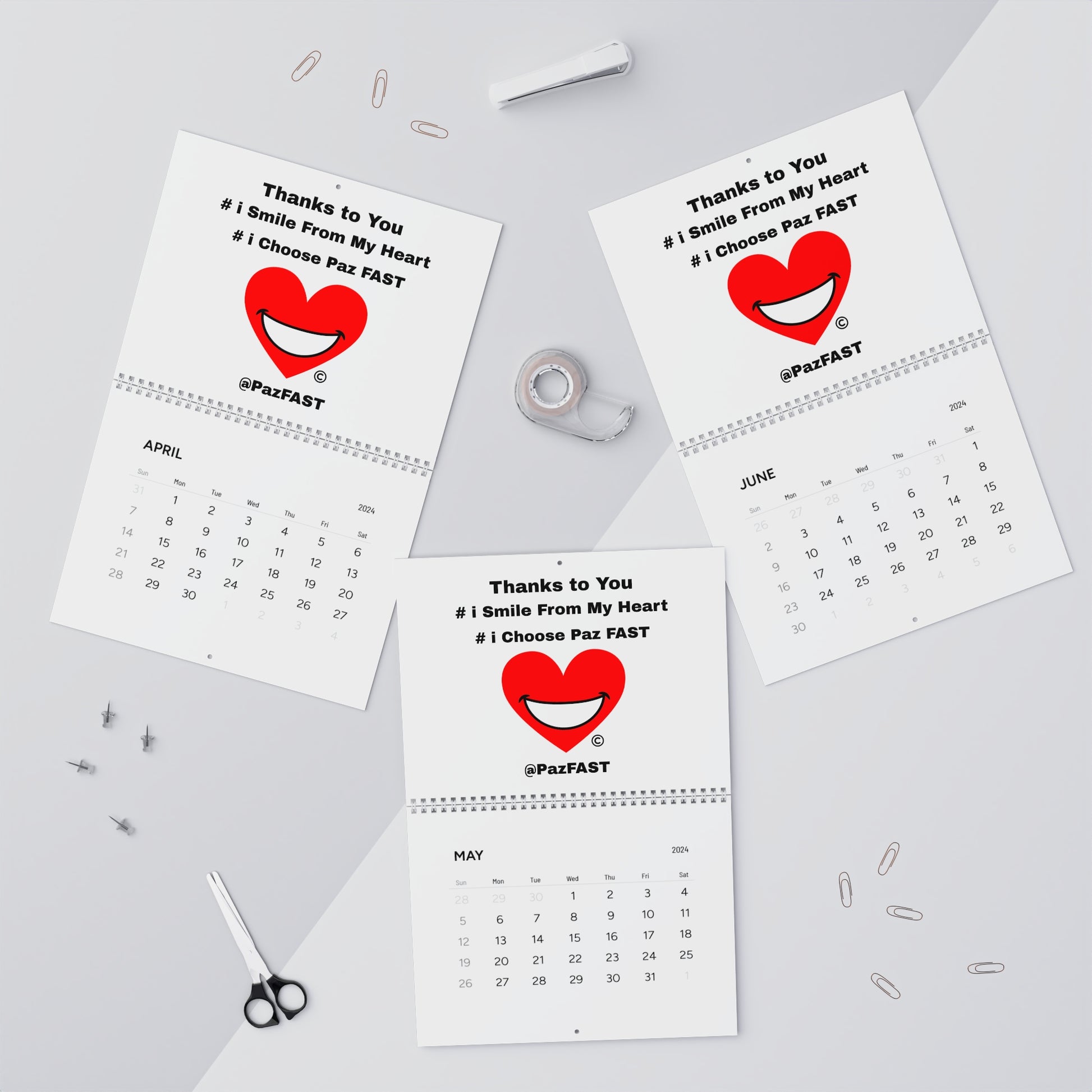 Wall Calendars (2024) | Extend Total *Kindness with "Paz FAST, The Love Solution" - The Love Solution