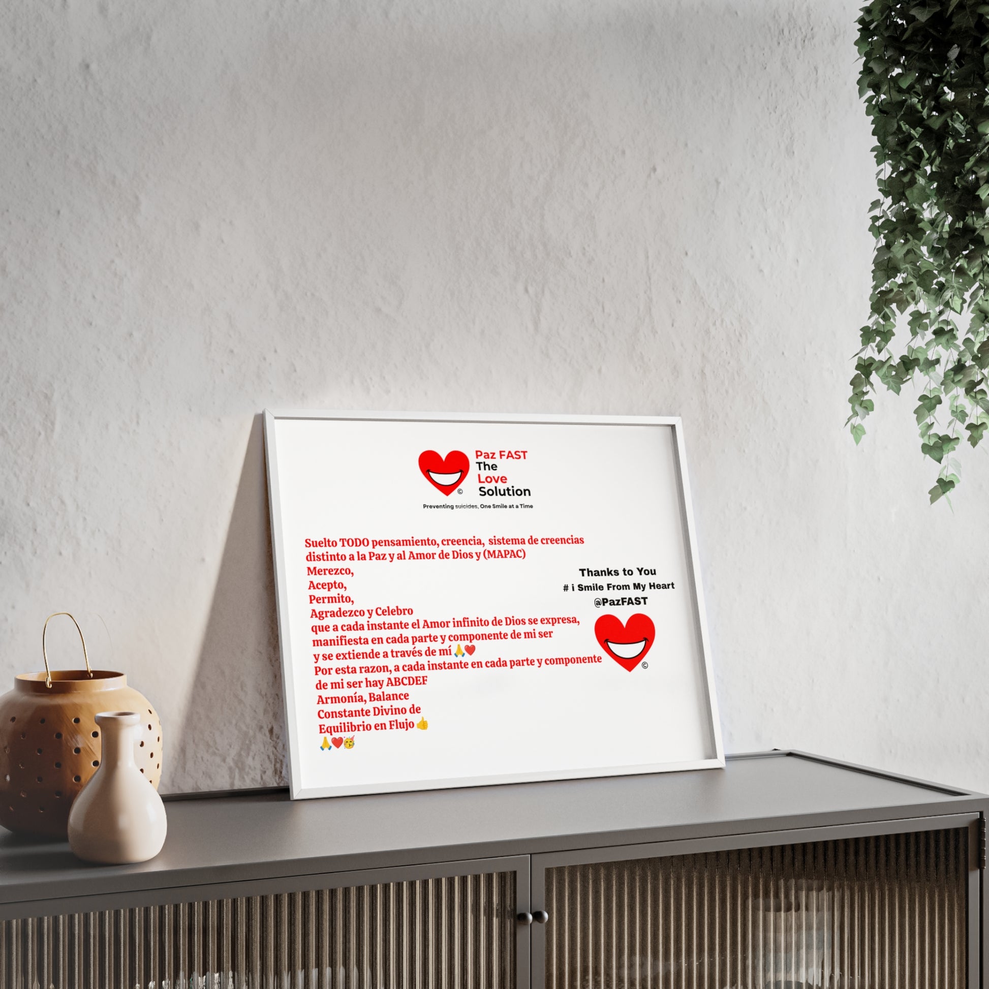 Wooden Frame Posters | Extend Total *Kindness with "Paz FAST, The Love Solution" - The Love Solution