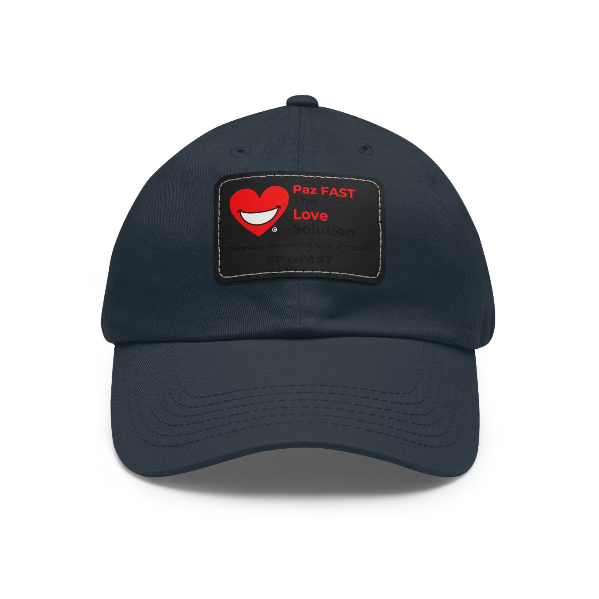 Dad Hat with Leather Patch (Rectangle) | Extend Total *Kindness with "Paz FAST, The Love Solution" - The Love Solution