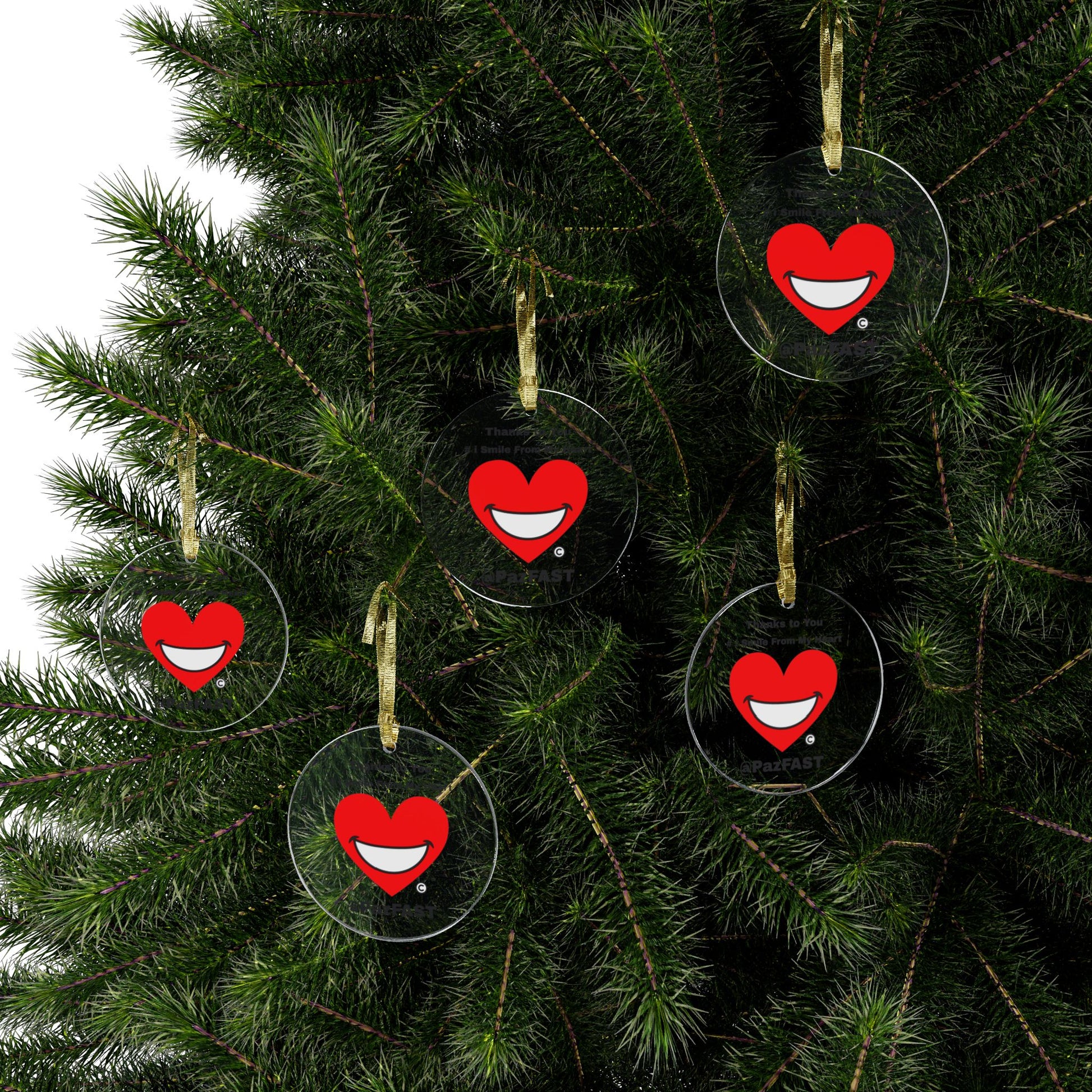 Clear Acrylic Ornaments Glossy Finish | Extend Total *Kindness with "Paz FAST, The Love Solution" - The Love Solution