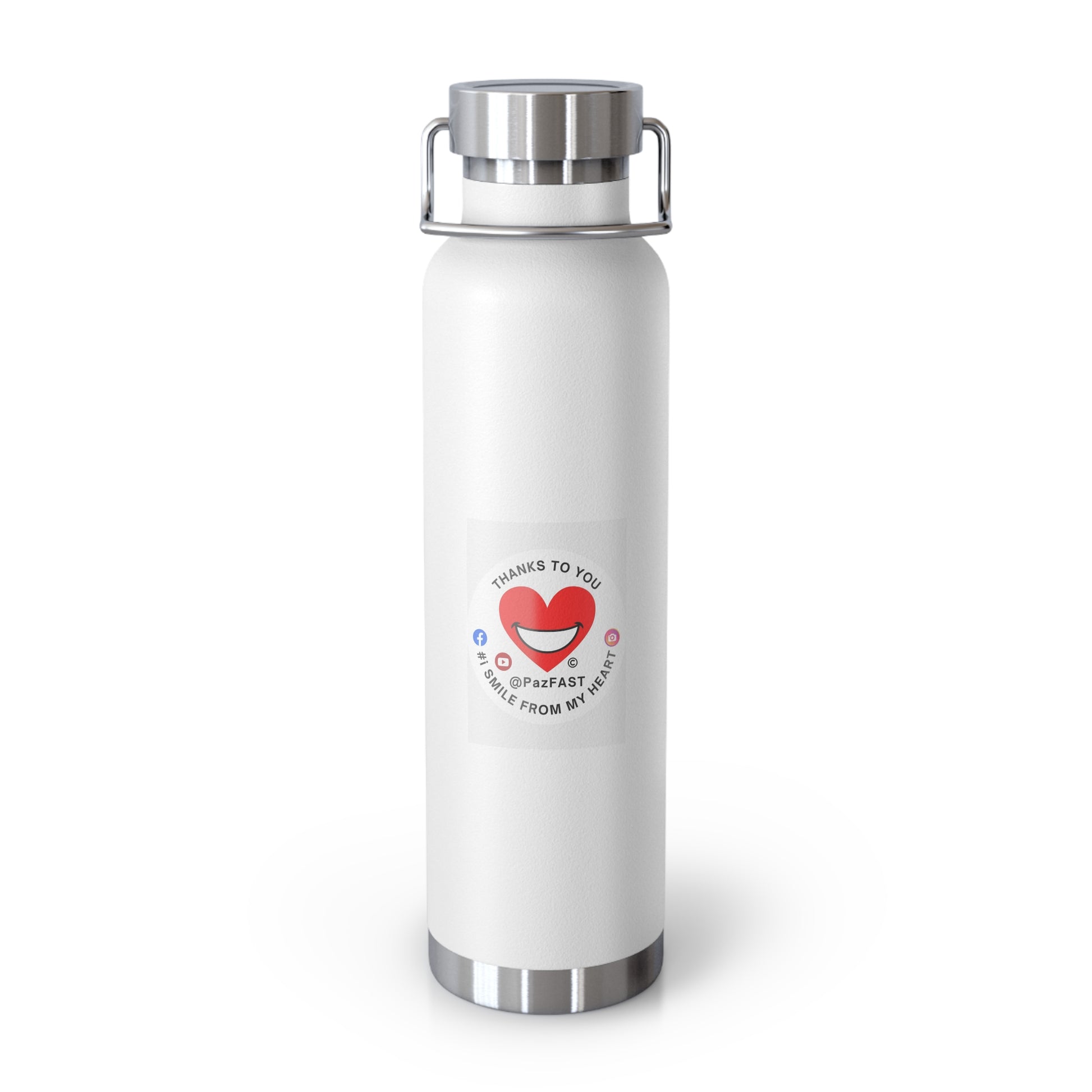 Copper Vacuum Insulated Bottle, 22oz | Extend Total *Kindness with "Paz FAST, The Love Solution" - The Love Solution