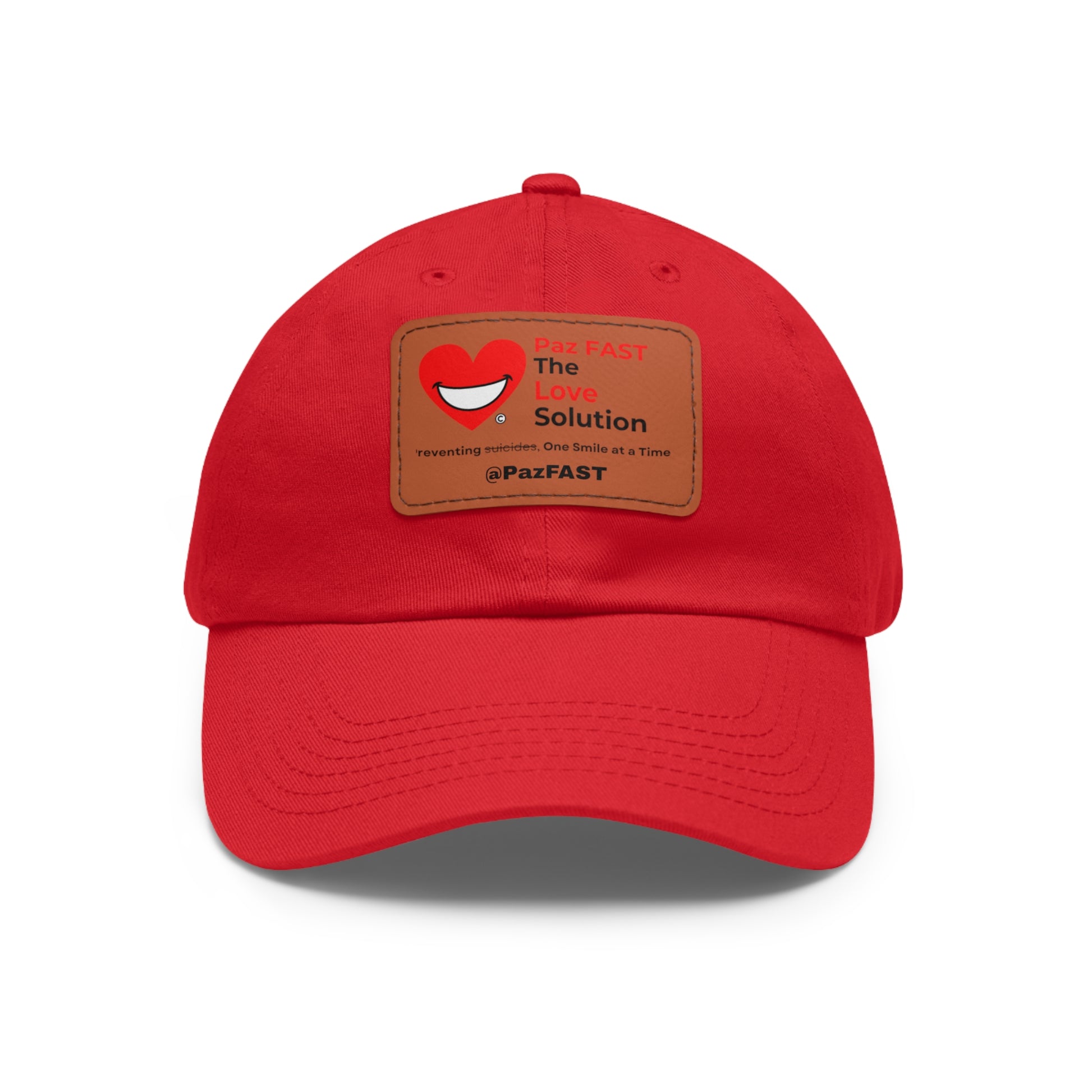 Dad Hat with Leather Patch (Rectangle) | Extend Total *Kindness with "Paz FAST, The Love Solution" - The Love Solution