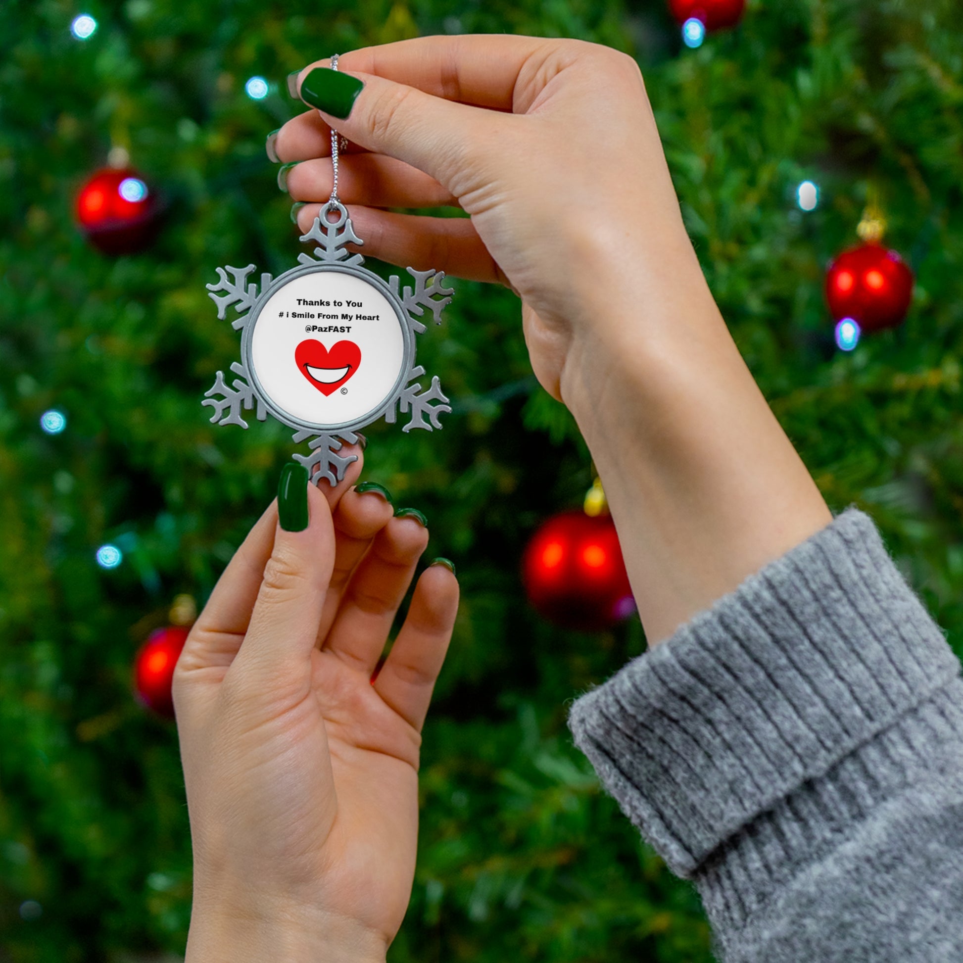 Pewter Snowflake Ornament | Extend Total *Kindness with "Paz FAST, The Love Solution" - The Love Solution