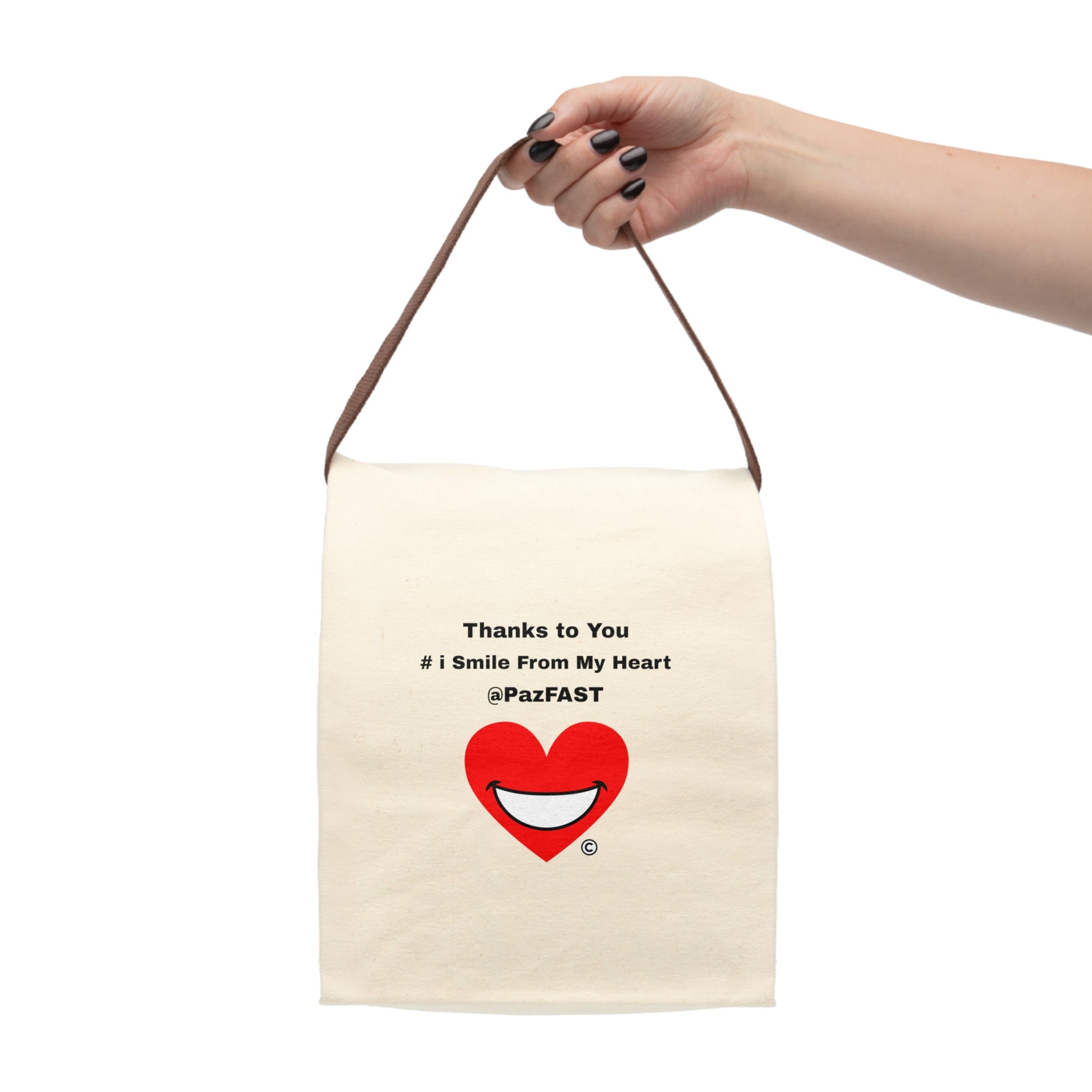 Canvas Lunch Bag With Strap | Extend Total *Kindness with "Paz FAST, The Love Solution" - The Love Solution