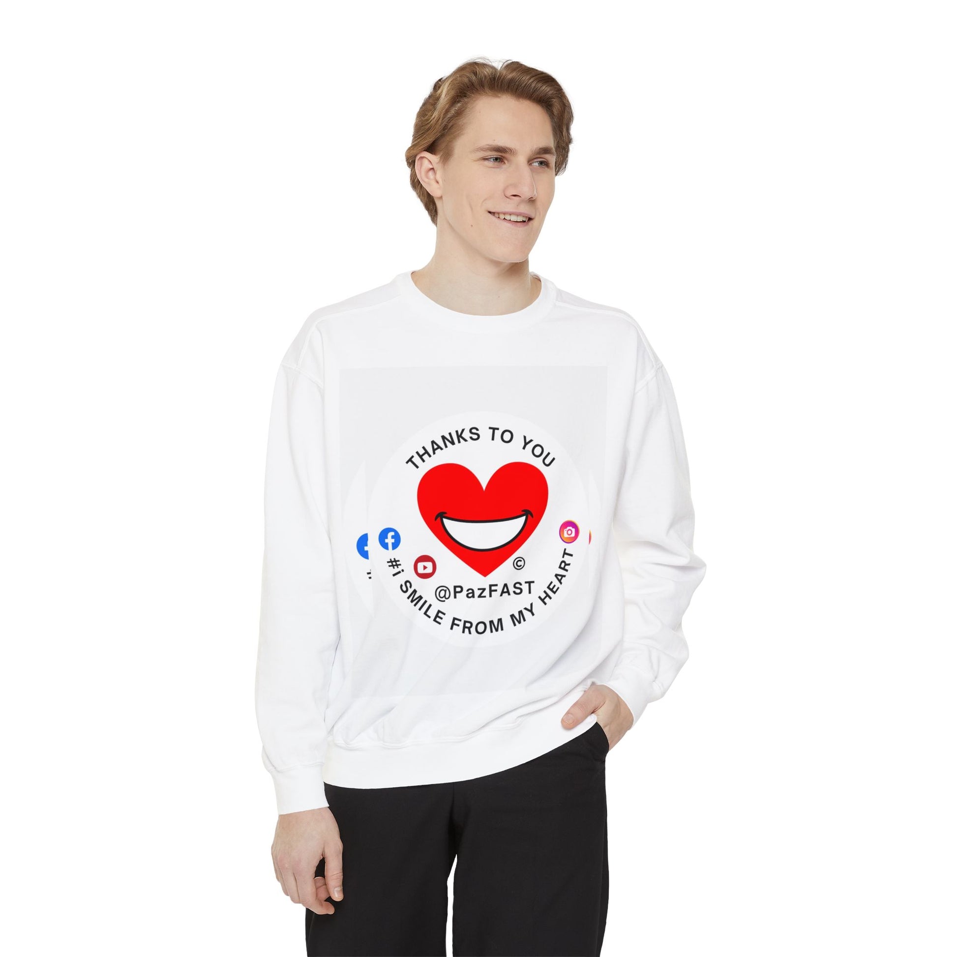 Unisex Garment-Dyed Sweatshirt | Extend Total *Kindness with "Paz FAST, The Love Solution" - The Love Solution