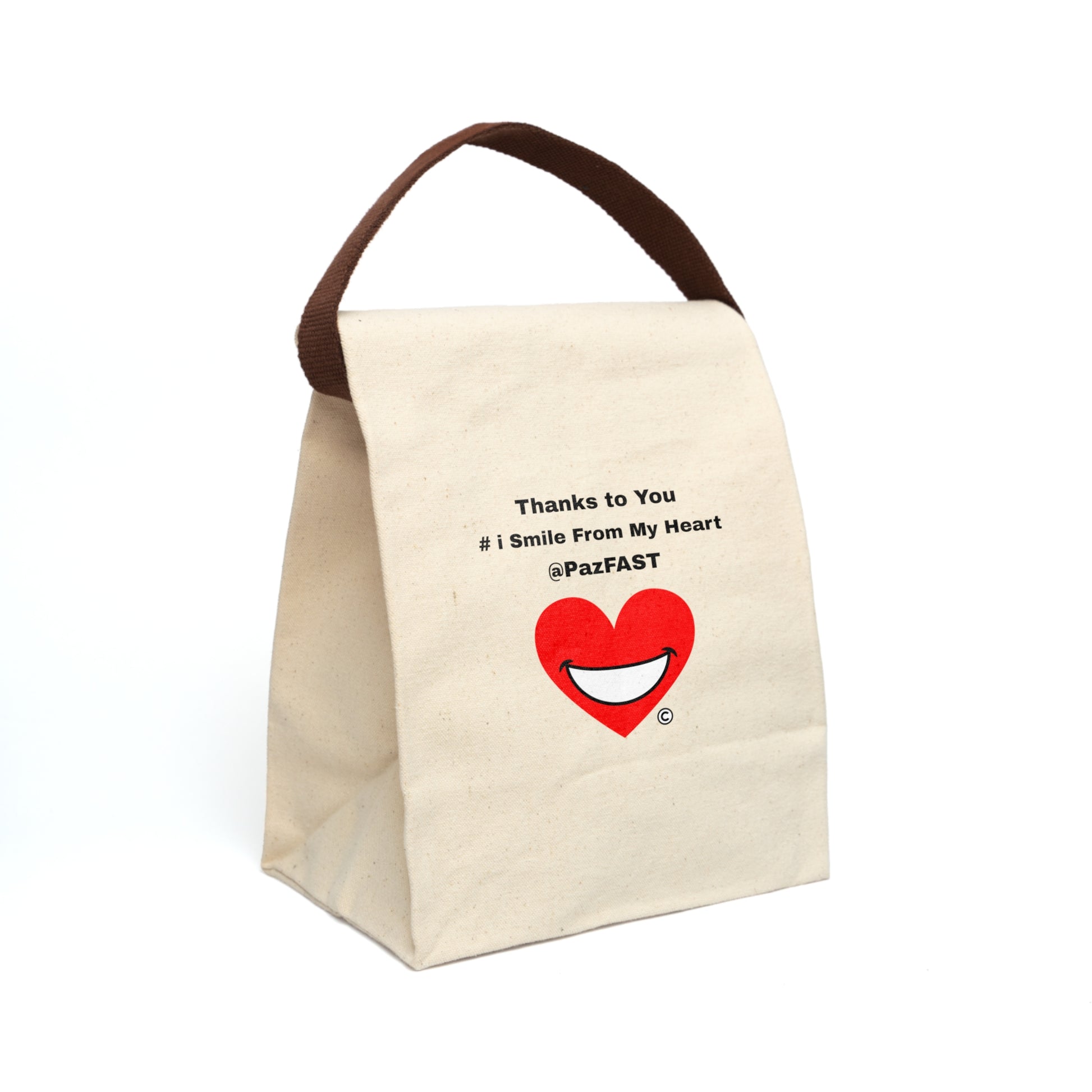 Canvas Lunch Bag With Strap | Extend Total *Kindness with "Paz FAST, The Love Solution" - The Love Solution