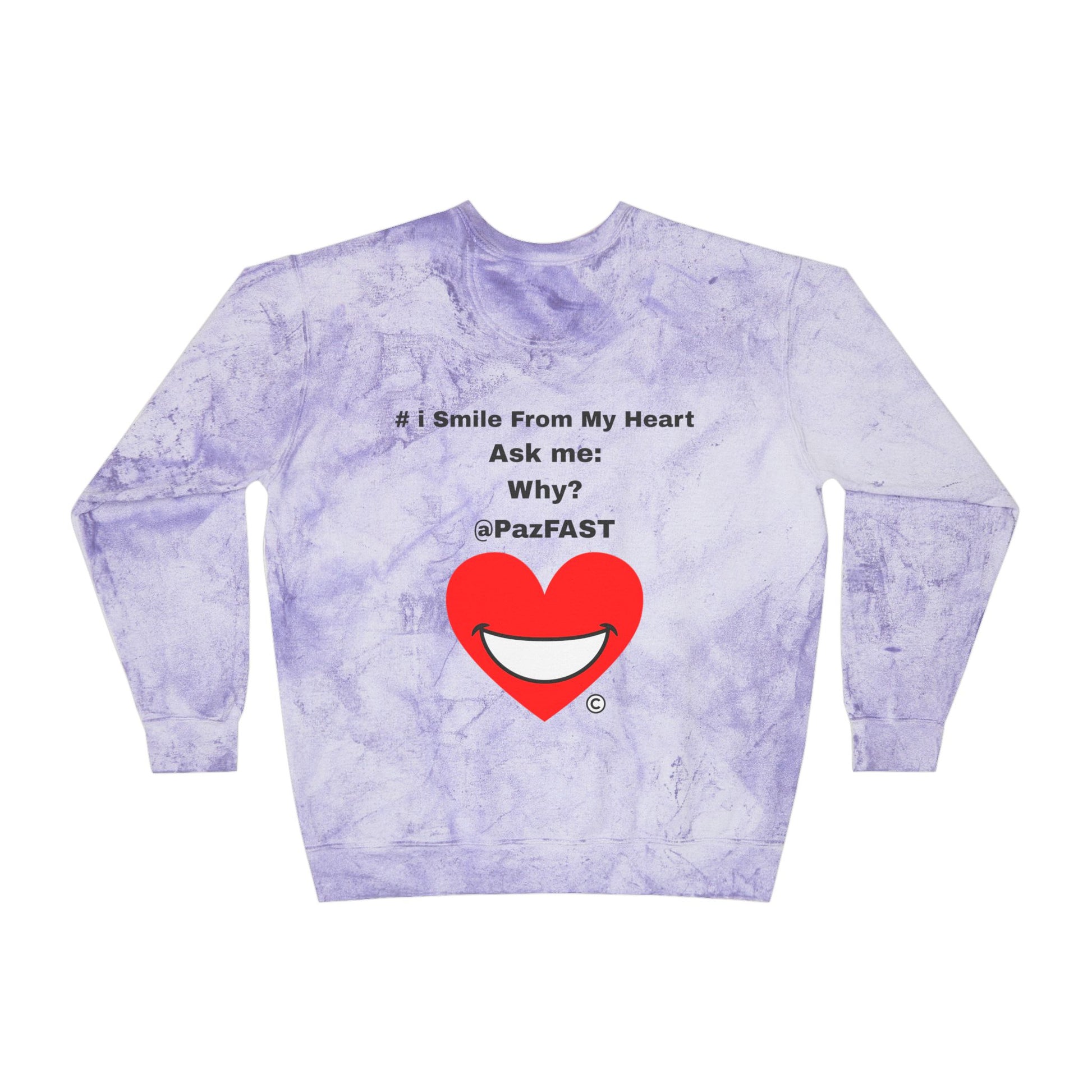 Unisex Color Blast Crewneck Sweatshirt | Extend Total *Kindness with "Paz FAST, The Love Solution" - The Love Solution