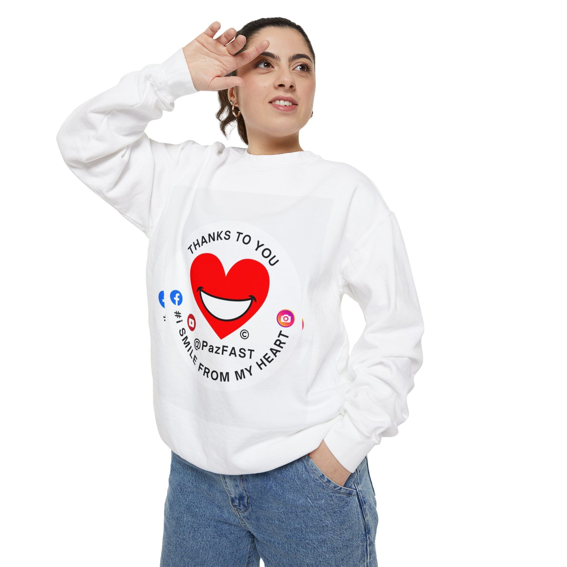 Unisex Garment-Dyed Sweatshirt | Extend Total *Kindness with "Paz FAST, The Love Solution" - The Love Solution