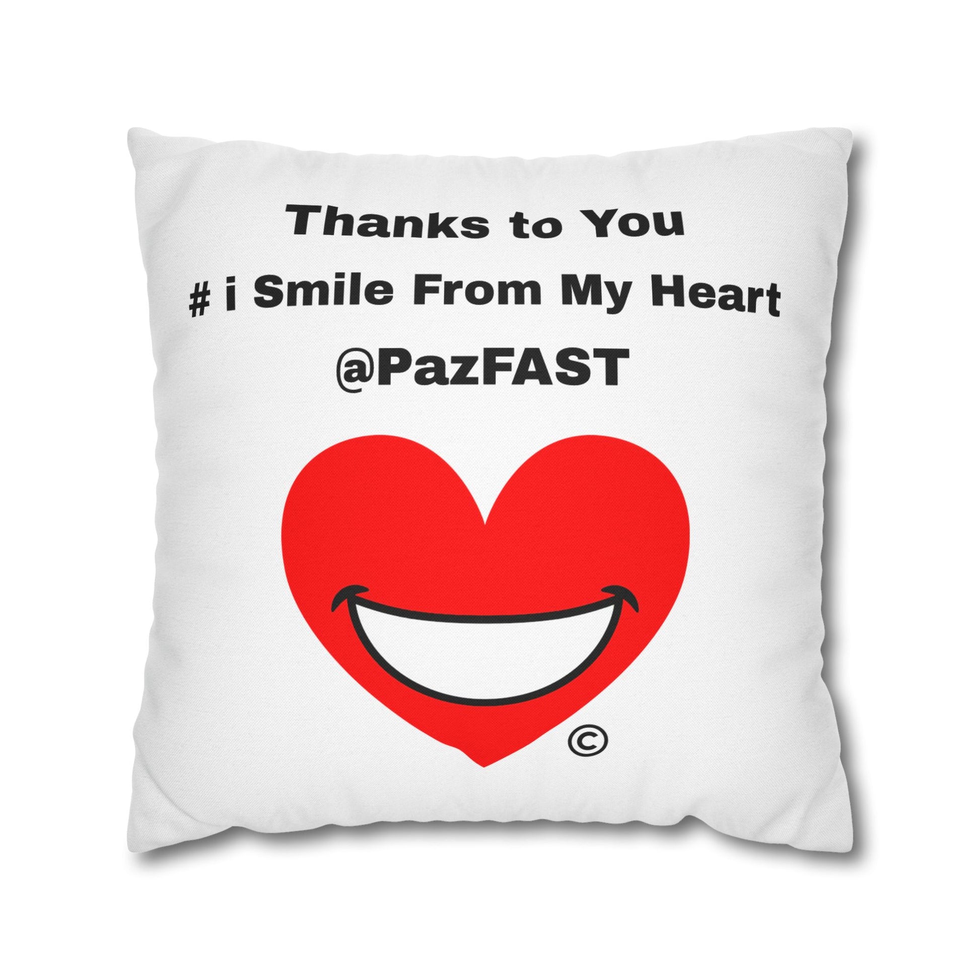 Spun Polyester Square Pillowcase | Extend Total *Kindness with "Paz FAST, The Love Solution" - The Love Solution