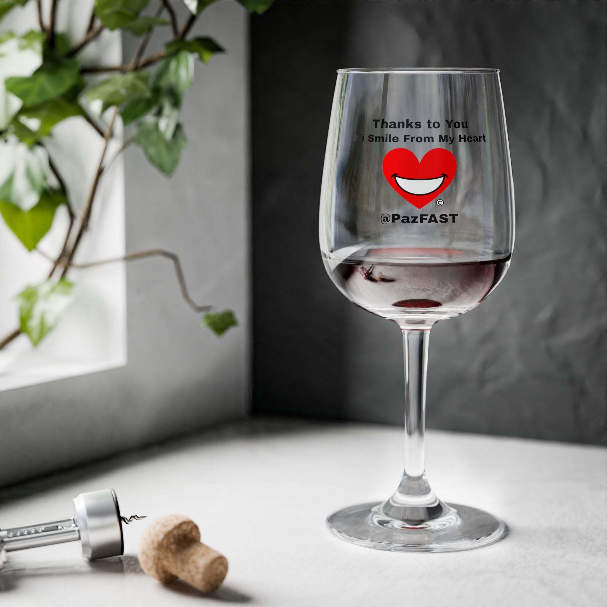 Wine Glass, 12oz | Extend Total *Kindness with "Paz FAST, The Love Solution" - The Love Solution