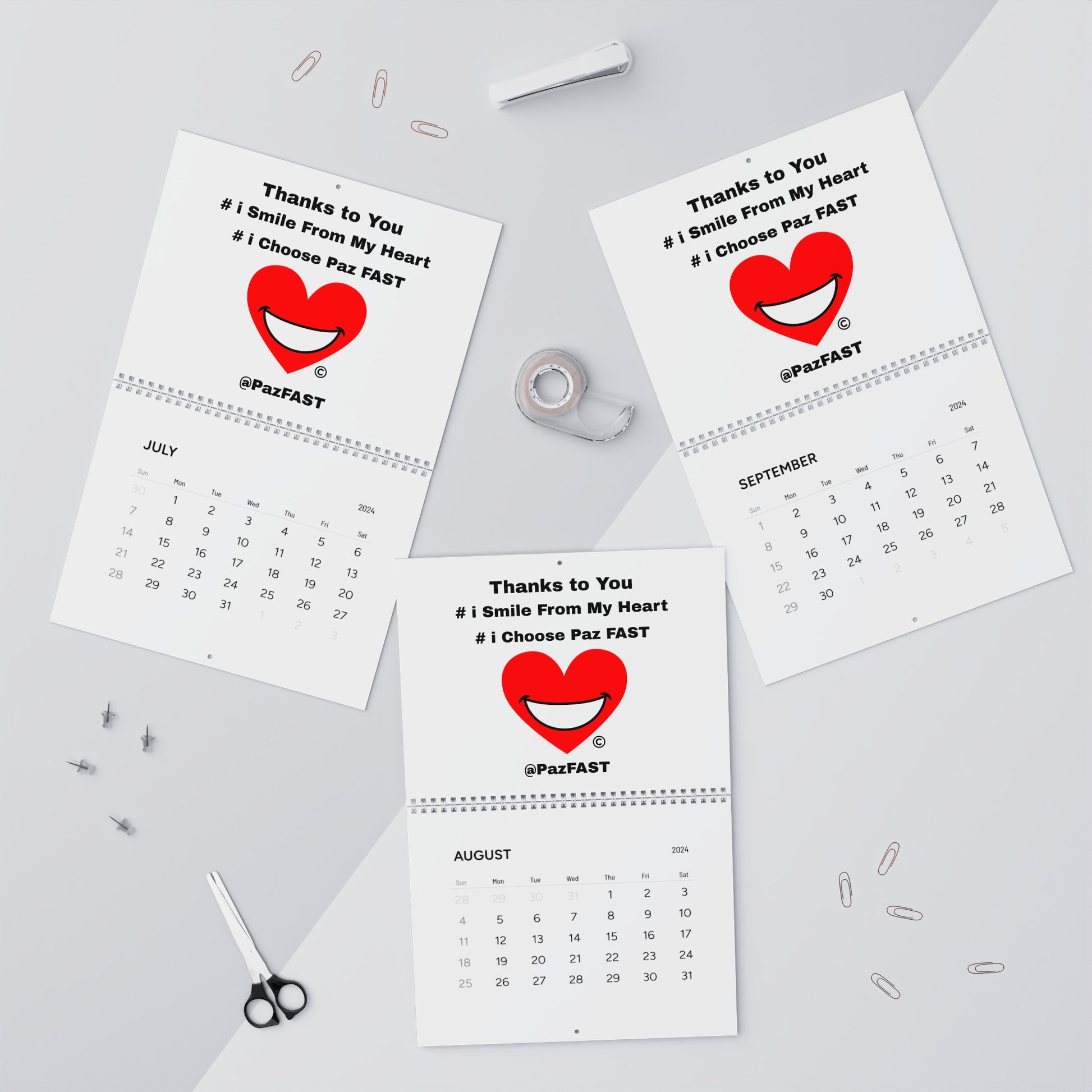 Wall Calendars (2024) | Extend Total *Kindness with "Paz FAST, The Love Solution" - The Love Solution