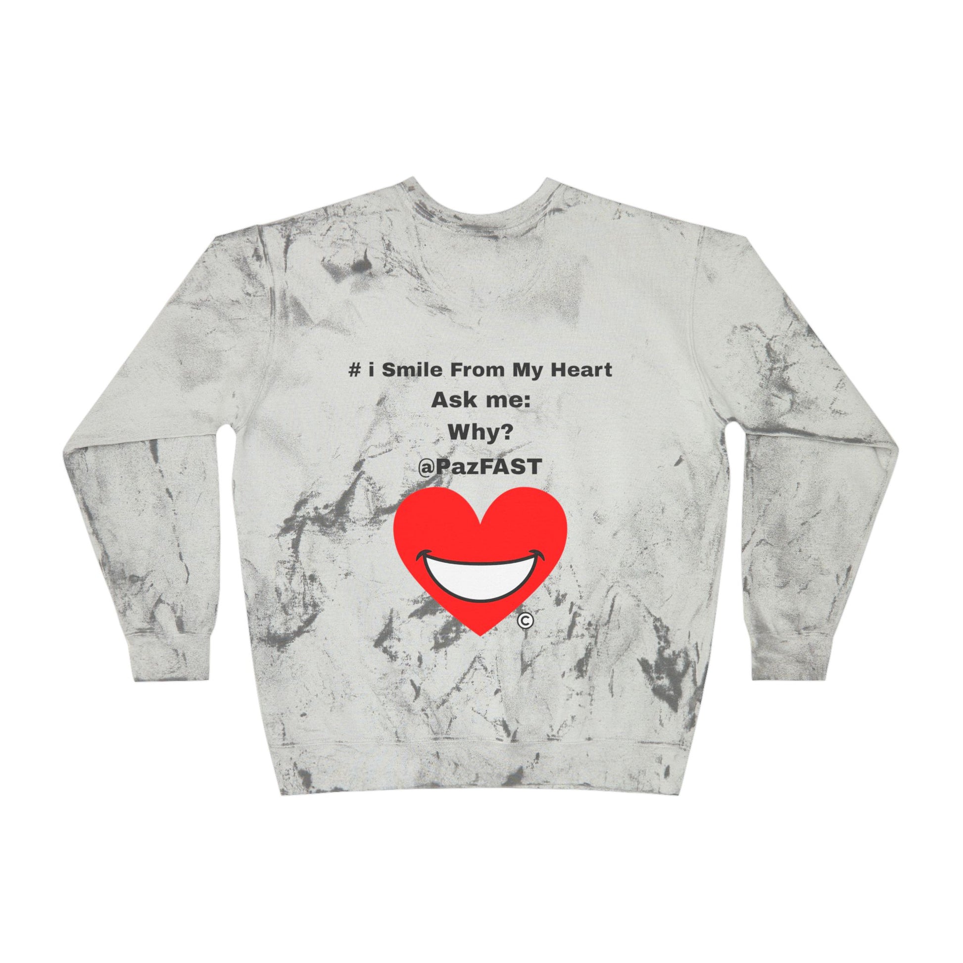 Unisex Color Blast Crewneck Sweatshirt | Extend Total *Kindness with "Paz FAST, The Love Solution" - The Love Solution