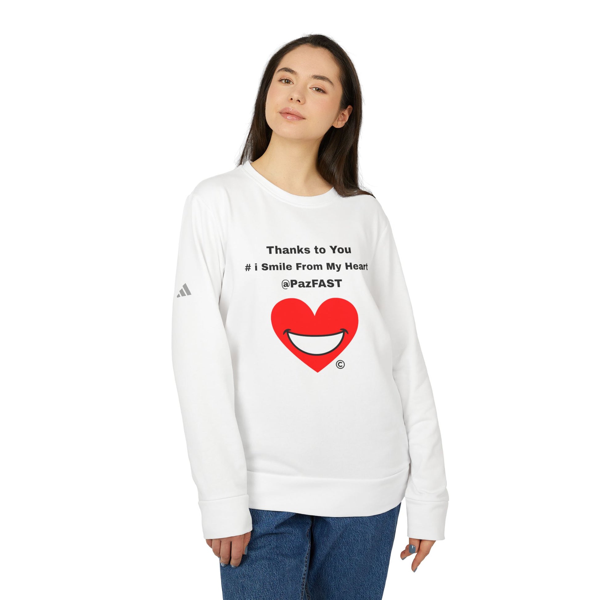 Adidas® Unisex Fleece Crewneck Sweatshirt | Extend Total *Kindness with "Paz FAST, The Love Solution" - The Love Solution