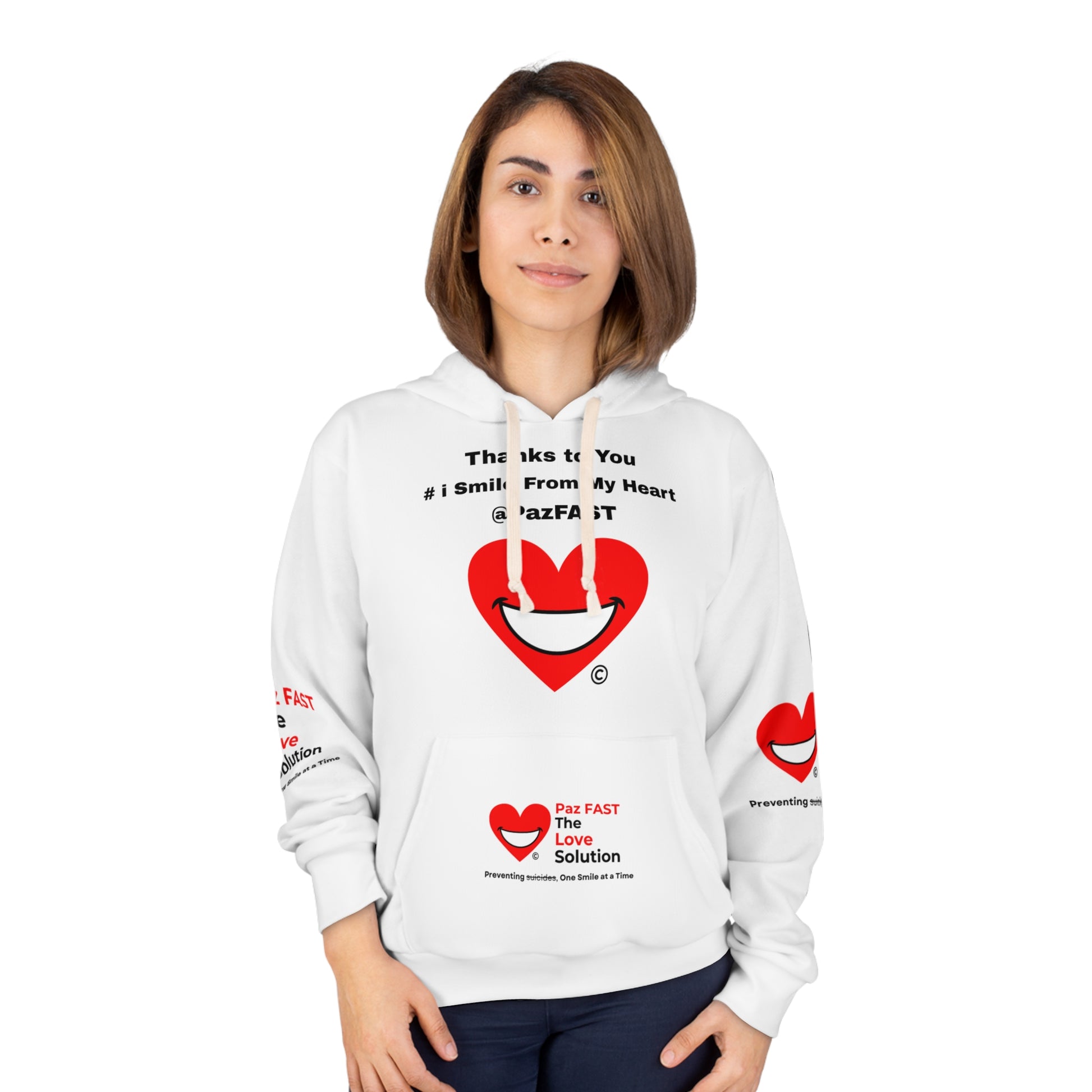 Unisex Pullover Hoodie (AOP) | Extend Total *Kindness with "Paz FAST, The Love Solution" - The Love Solution