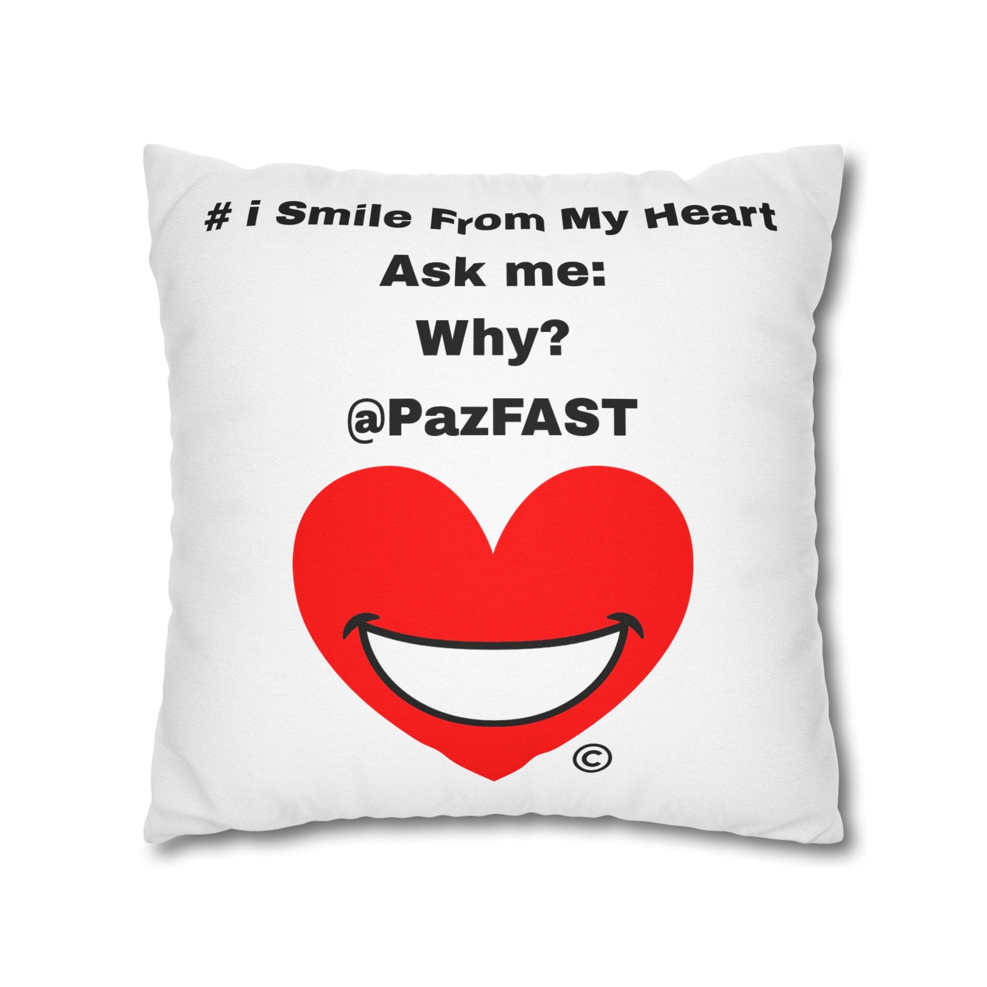 Spun Polyester Square Pillowcase | Extend Total *Kindness with "Paz FAST, The Love Solution" - The Love Solution