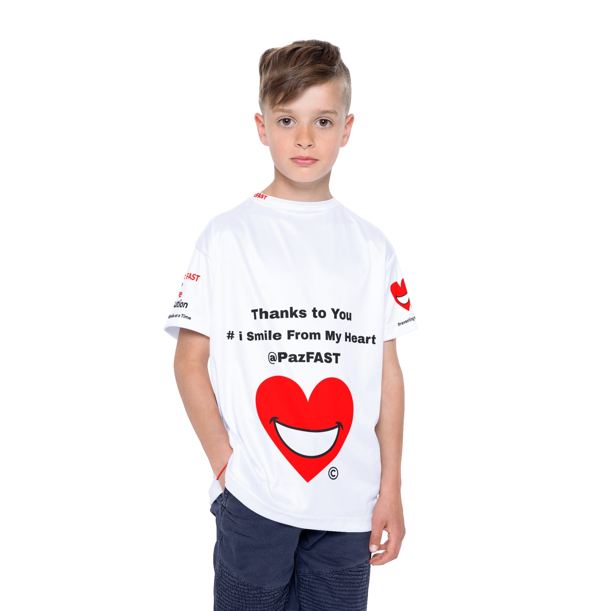 Kids Sports Jersey (AOP) | Extend Total *Kindness with "Paz FAST, The Love Solution" - The Love Solution