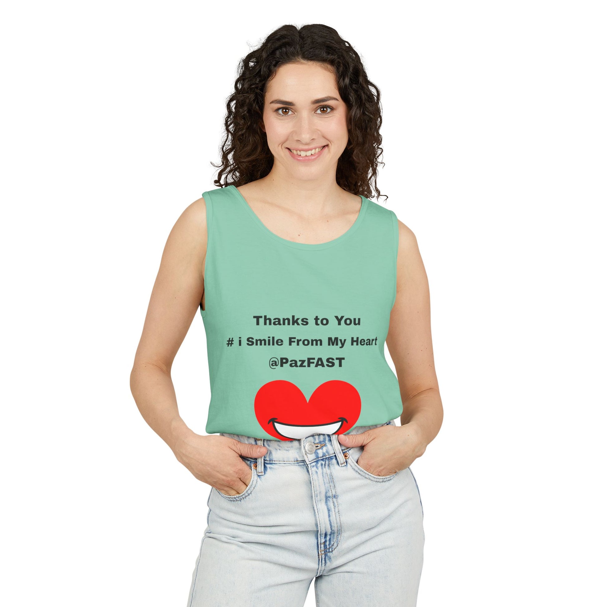 Unisex Garment-Dyed Tank Top | Extend Total *Kindness with "Paz FAST, The Love Solution" - The Love Solution