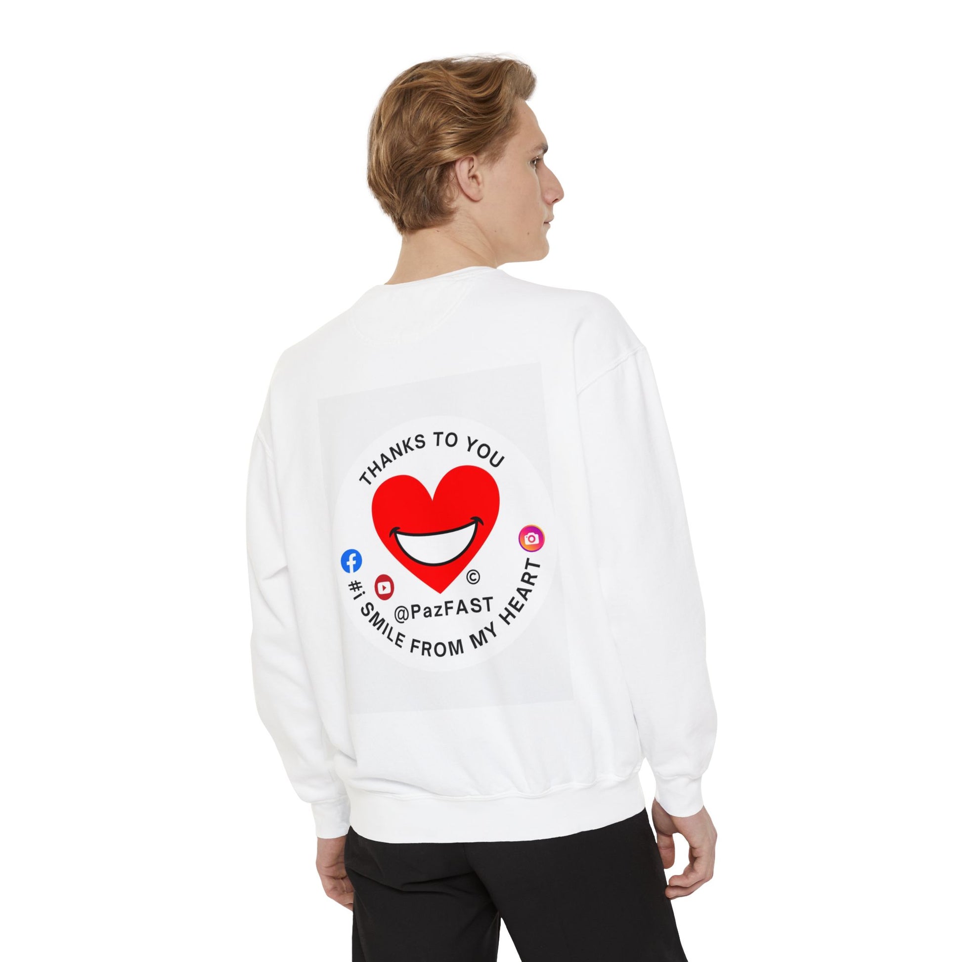 Unisex Garment-Dyed Sweatshirt | Extend Total *Kindness with "Paz FAST, The Love Solution" - The Love Solution