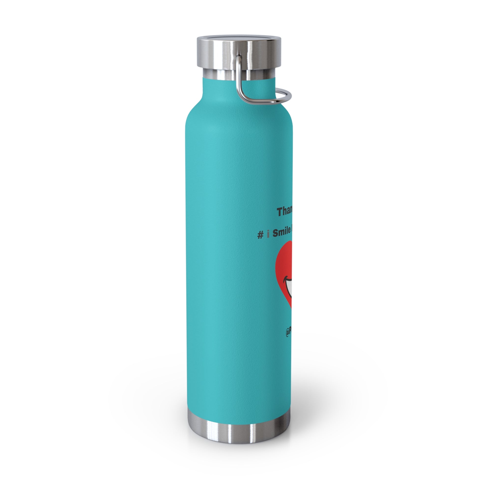 Enjoy and Extend Love with "I Smile From My Heart" and this Copper Vacuum Insulated Bottle, 22oz  | Extend Total *Kindness with "Paz FAST, The Love Solution" - The Love Solution