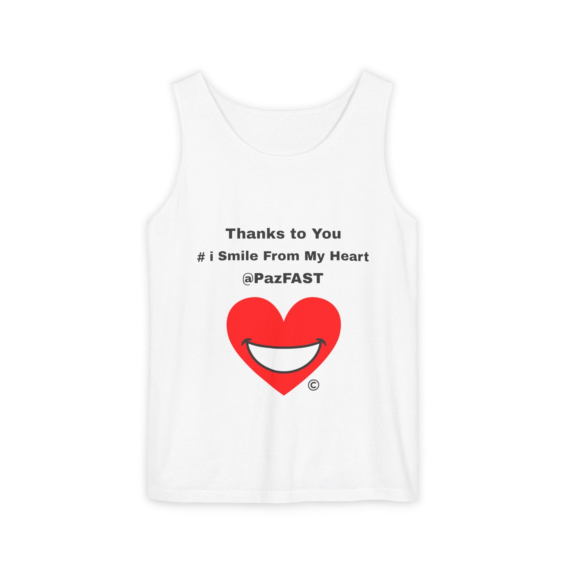 Unisex Garment-Dyed Tank Top | Extend Total *Kindness with "Paz FAST, The Love Solution" - The Love Solution