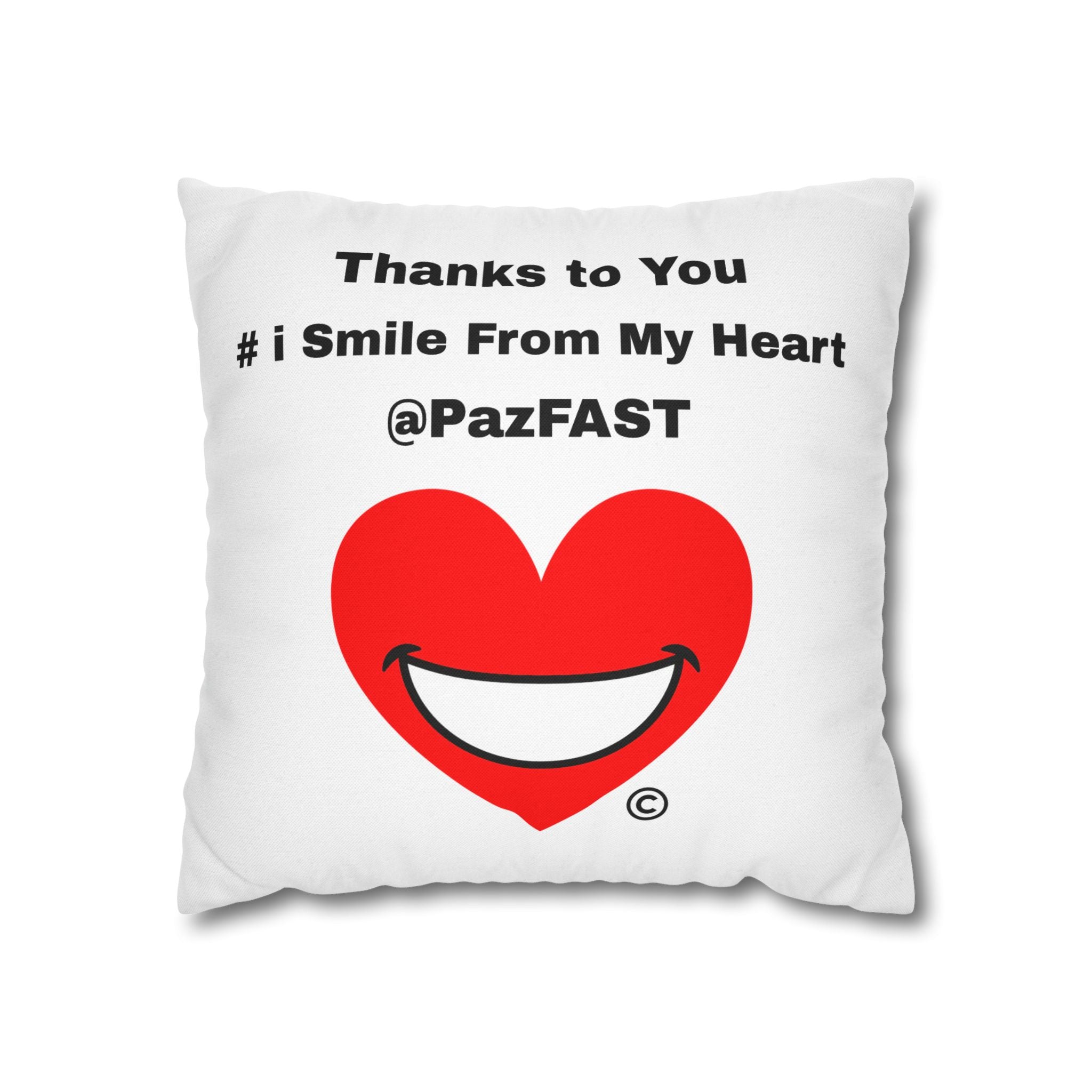 Spun Polyester Square Pillowcase | Extend Total *Kindness with "Paz FAST, The Love Solution" - The Love Solution