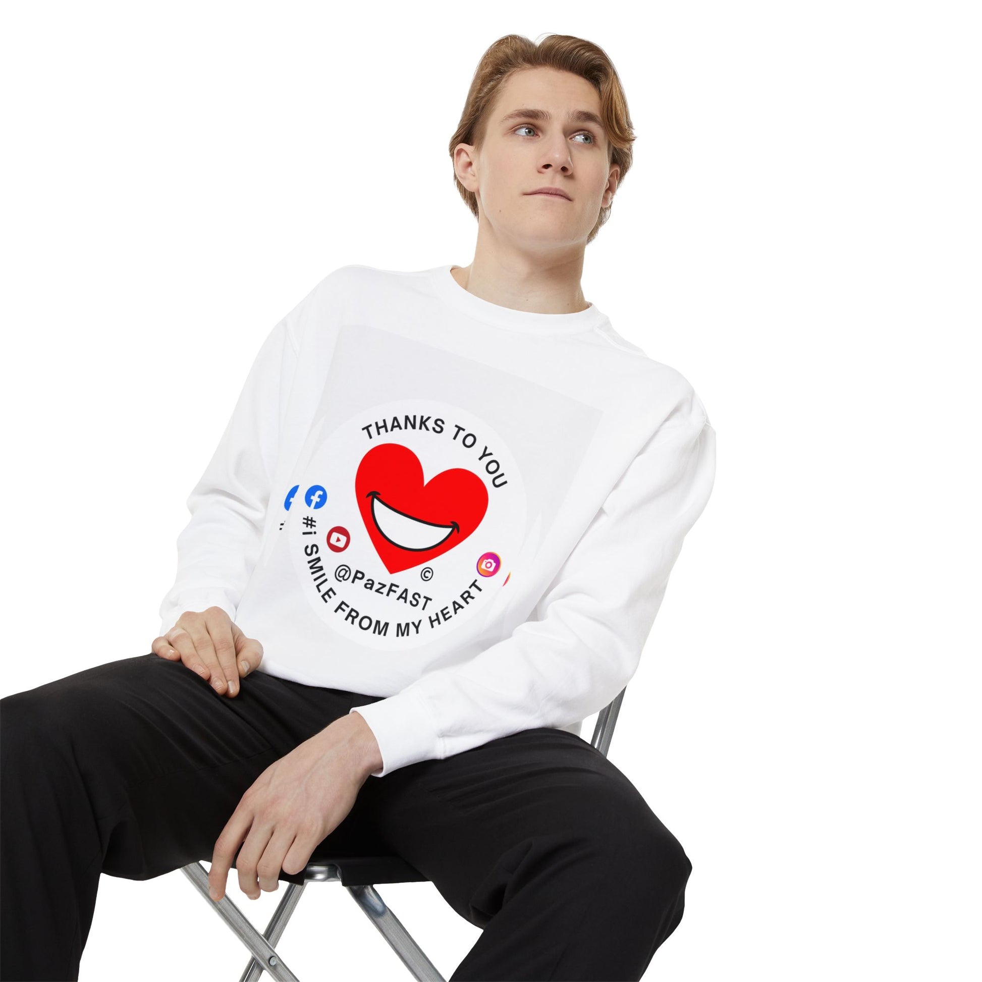 Unisex Garment-Dyed Sweatshirt | Extend Total *Kindness with "Paz FAST, The Love Solution" - The Love Solution